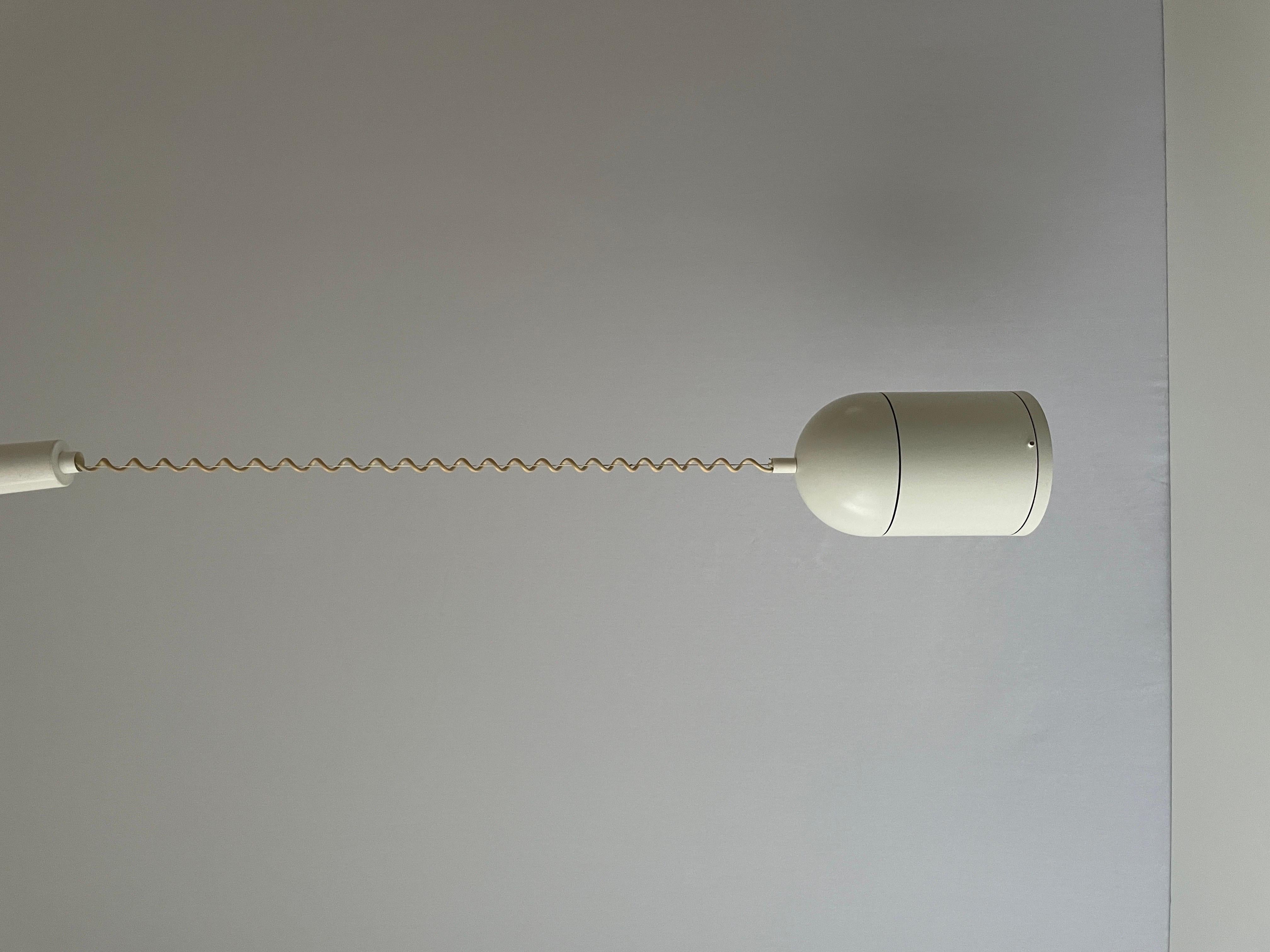 White Metal Adjustable Pendant Lamp by BEGA, 1960s, Germany For Sale 12