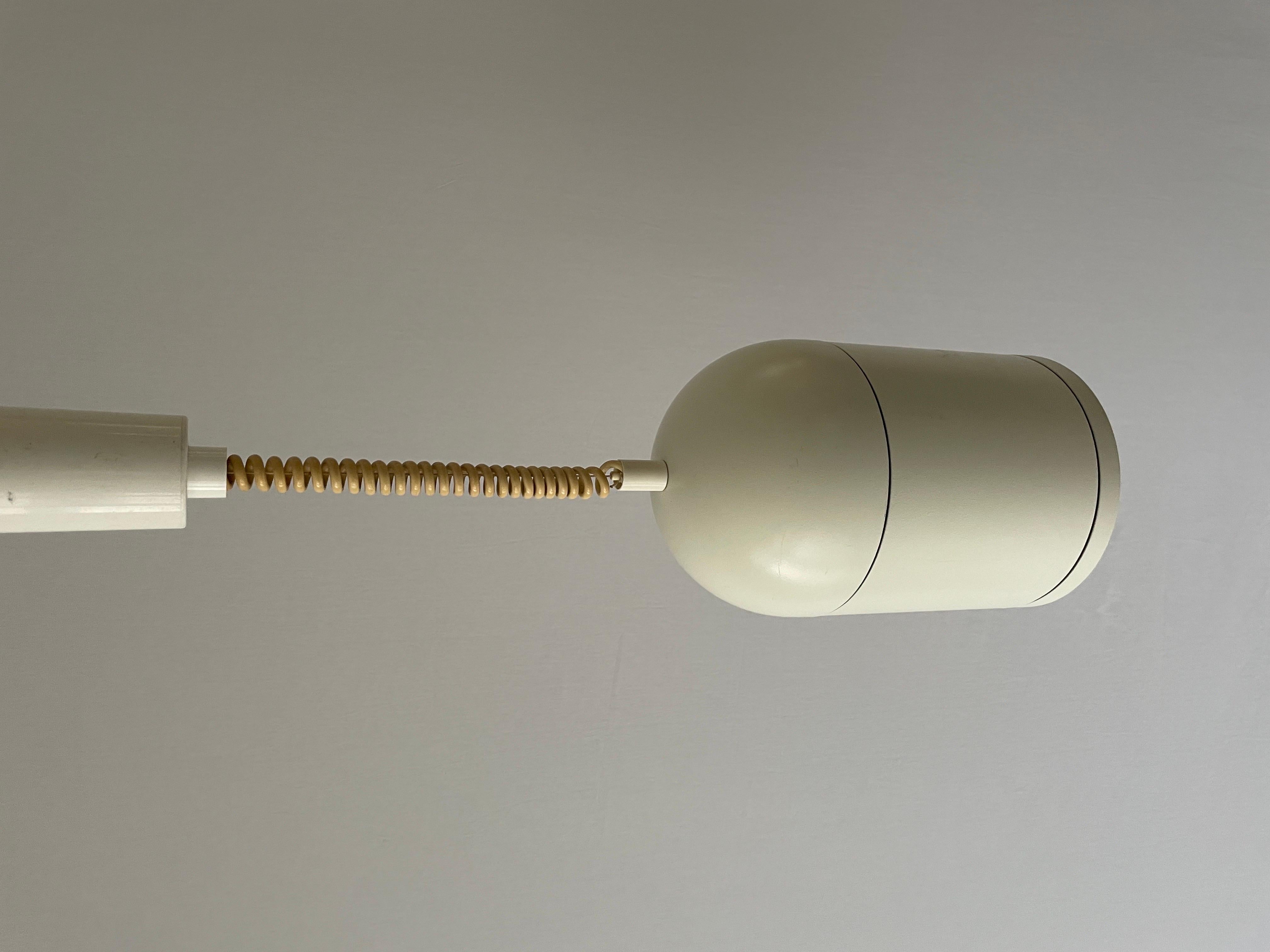 Métal Lampe suspendue réglable en métal blanc par BEGA, années 1960, Allemagne en vente