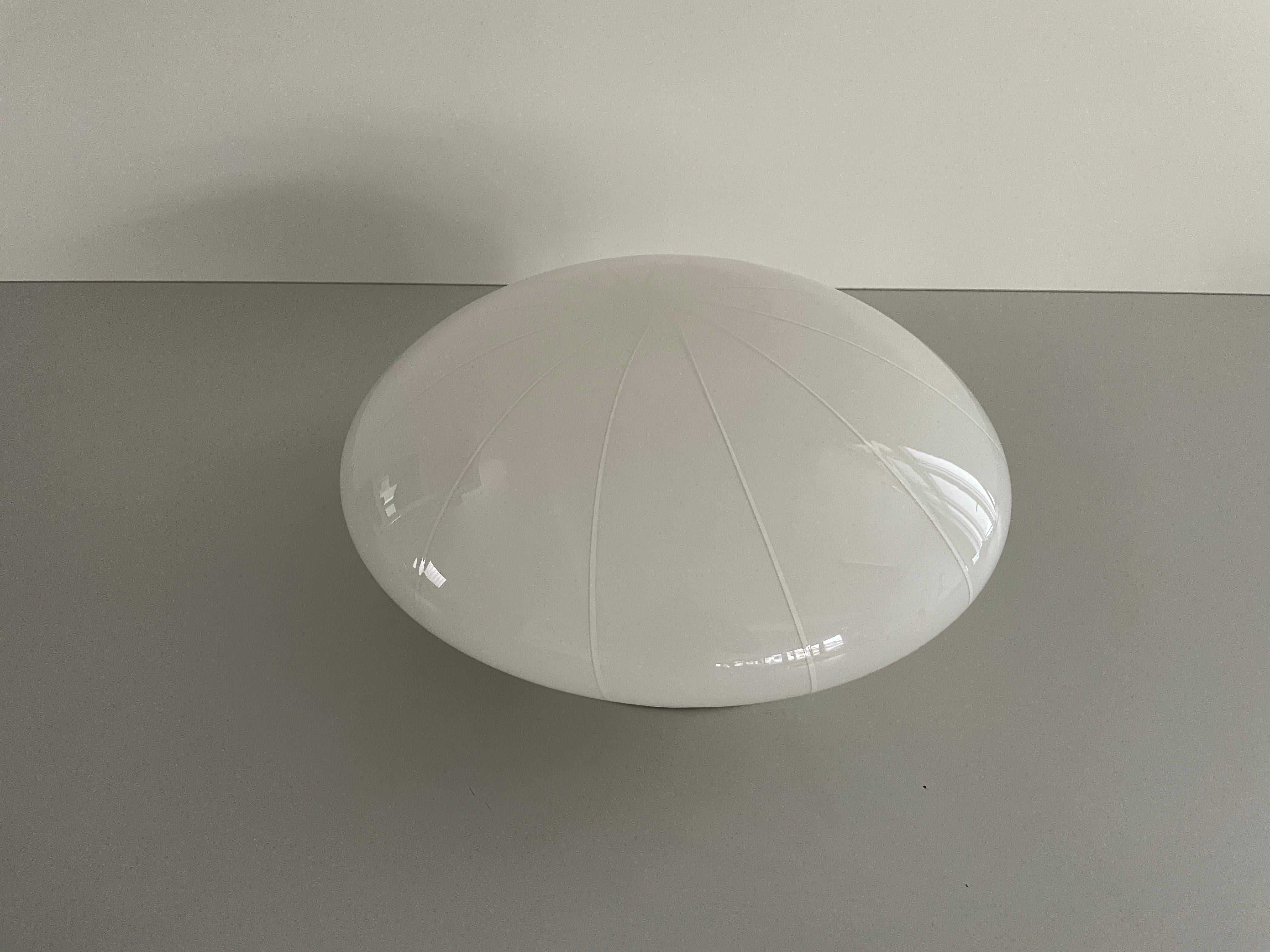 Weißes Metall und Glas Pilzhalterung von Visto, 1960er Jahre, Italien (Moderne der Mitte des Jahrhunderts) im Angebot