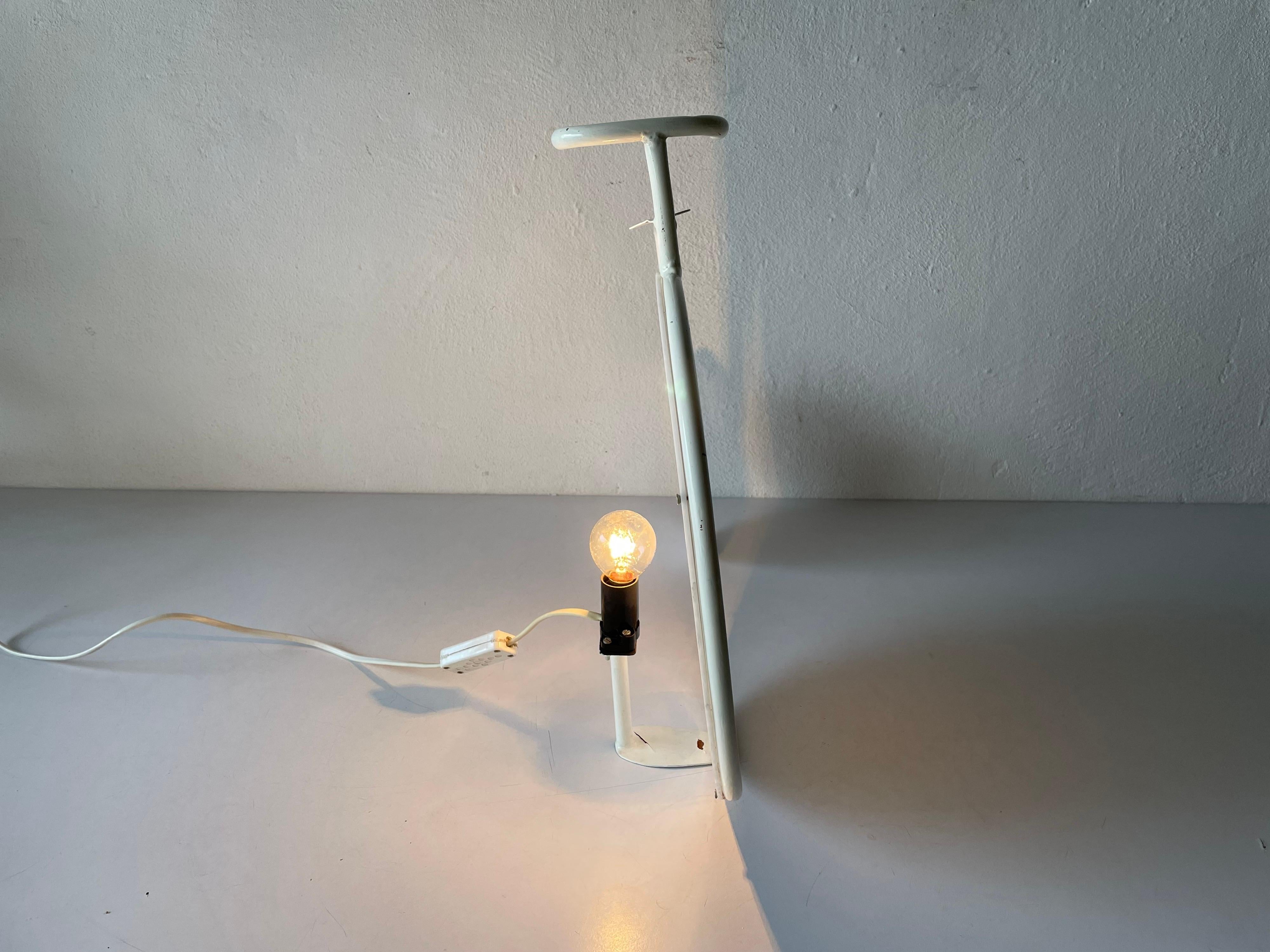 White Metal Bicycle Table Lamp by Zicoli, 1970s, Italy For Sale 4
