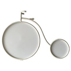 Lampe de bureau bicyclette en métal blanc par Zicoli, 1970, Italie