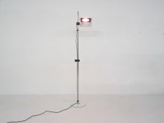 White Metal Design Floor Lamp Attrb. Joe Colombo, Italy 1980's
