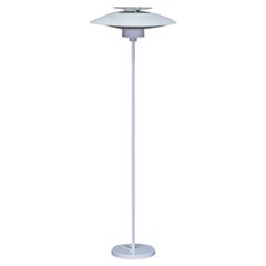White Metal Floor Lamp 1960s Danish Design Vintage Retro