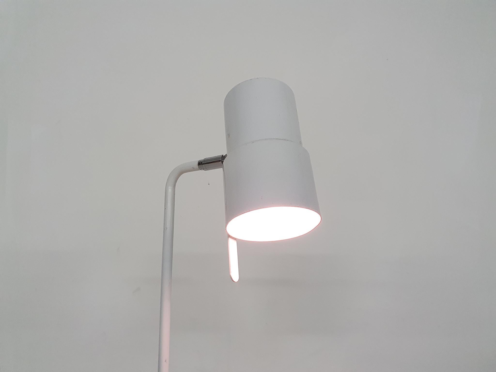 Mid-20th Century White Metal Floor Lamp, 1960's For Sale