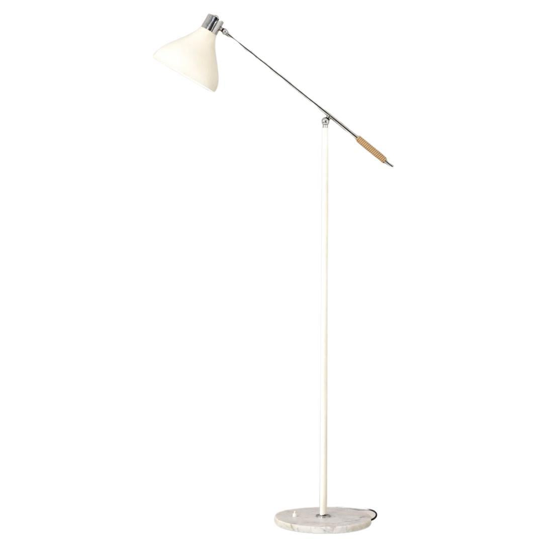 White Metal Floor Lamp by Stilux, Italy - 1960s  For Sale