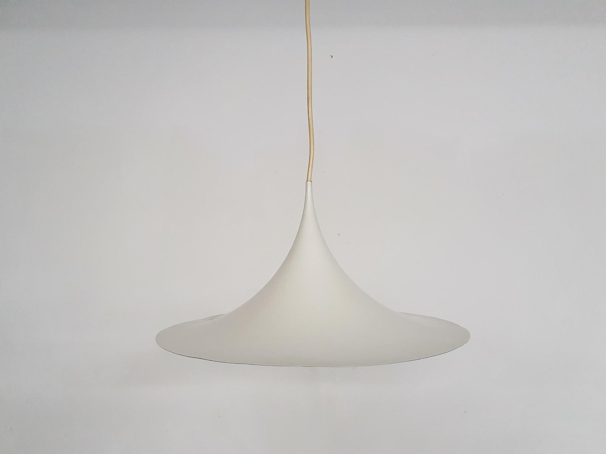 White metal pendant light by Claus Bonderup and Torsten Thorup for Fog and Morup. The metal has some dents. The paint is in good original condition.