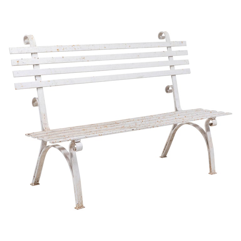 White Metal Bench 18 For Sale On 1stdibs