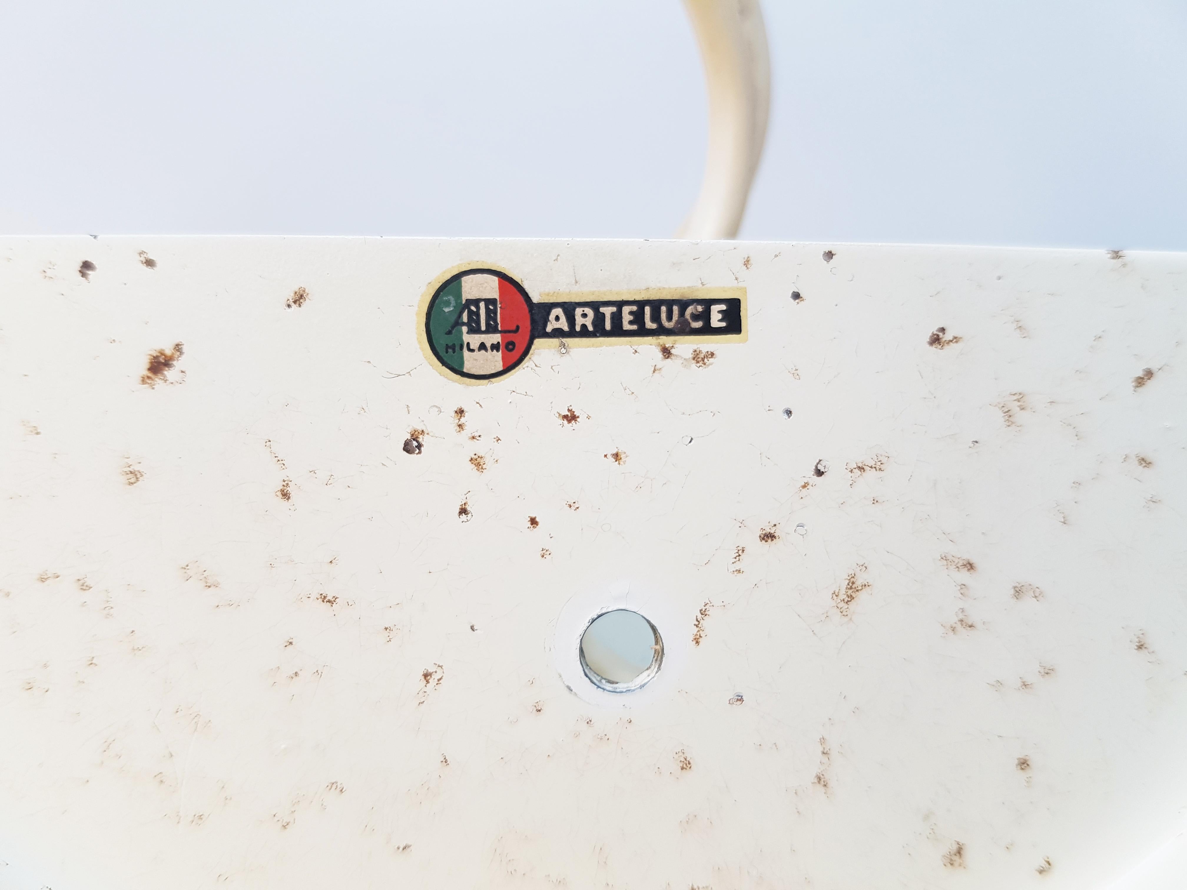 Metal Blanco, Cristal 1960 Mod. 238/2 de Gino Sarfatti para Arteluce en venta 1