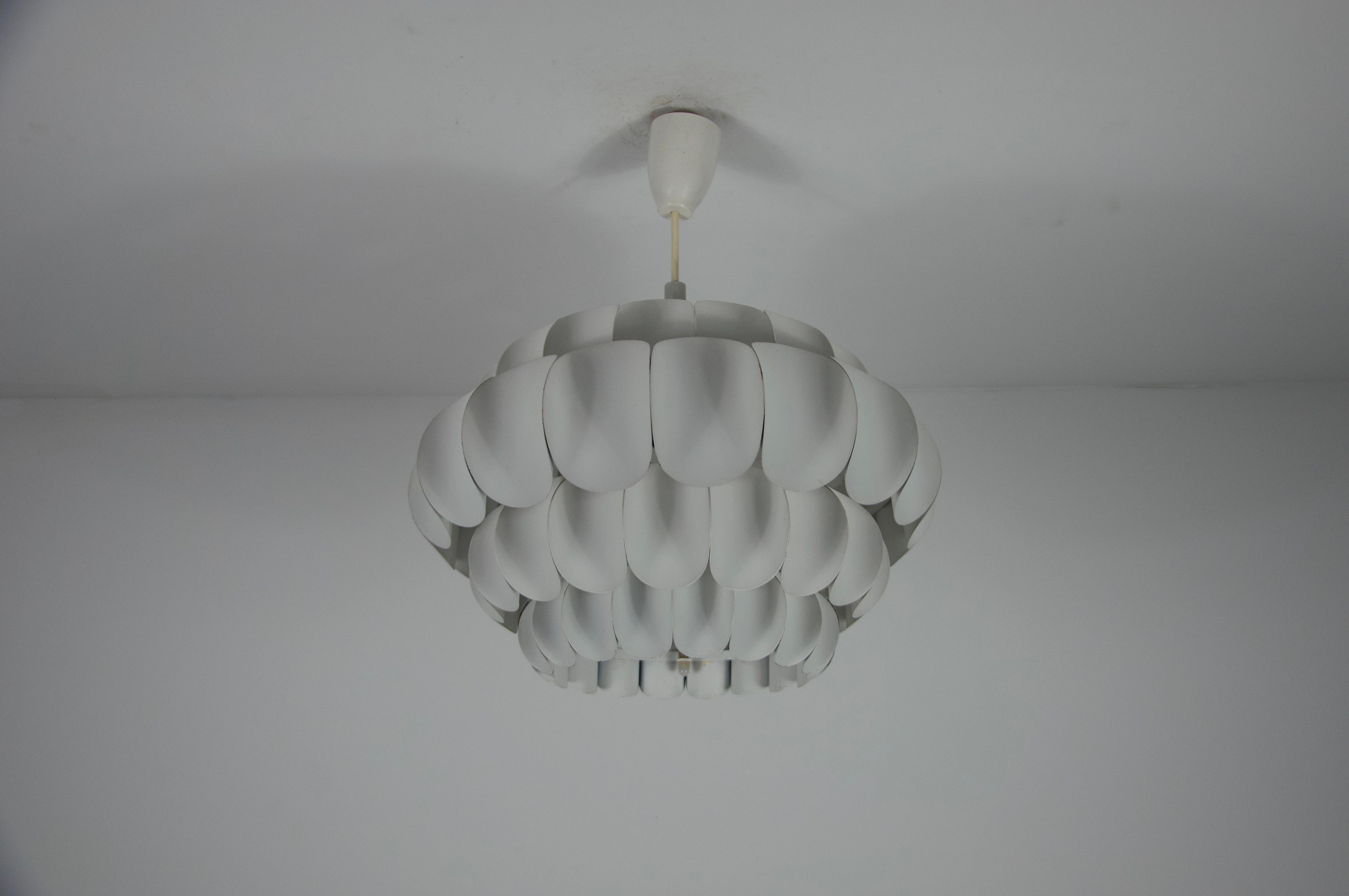 White Metal Hanging Lamp by Thorsten Orrling for Temde, 1960s For Sale 5