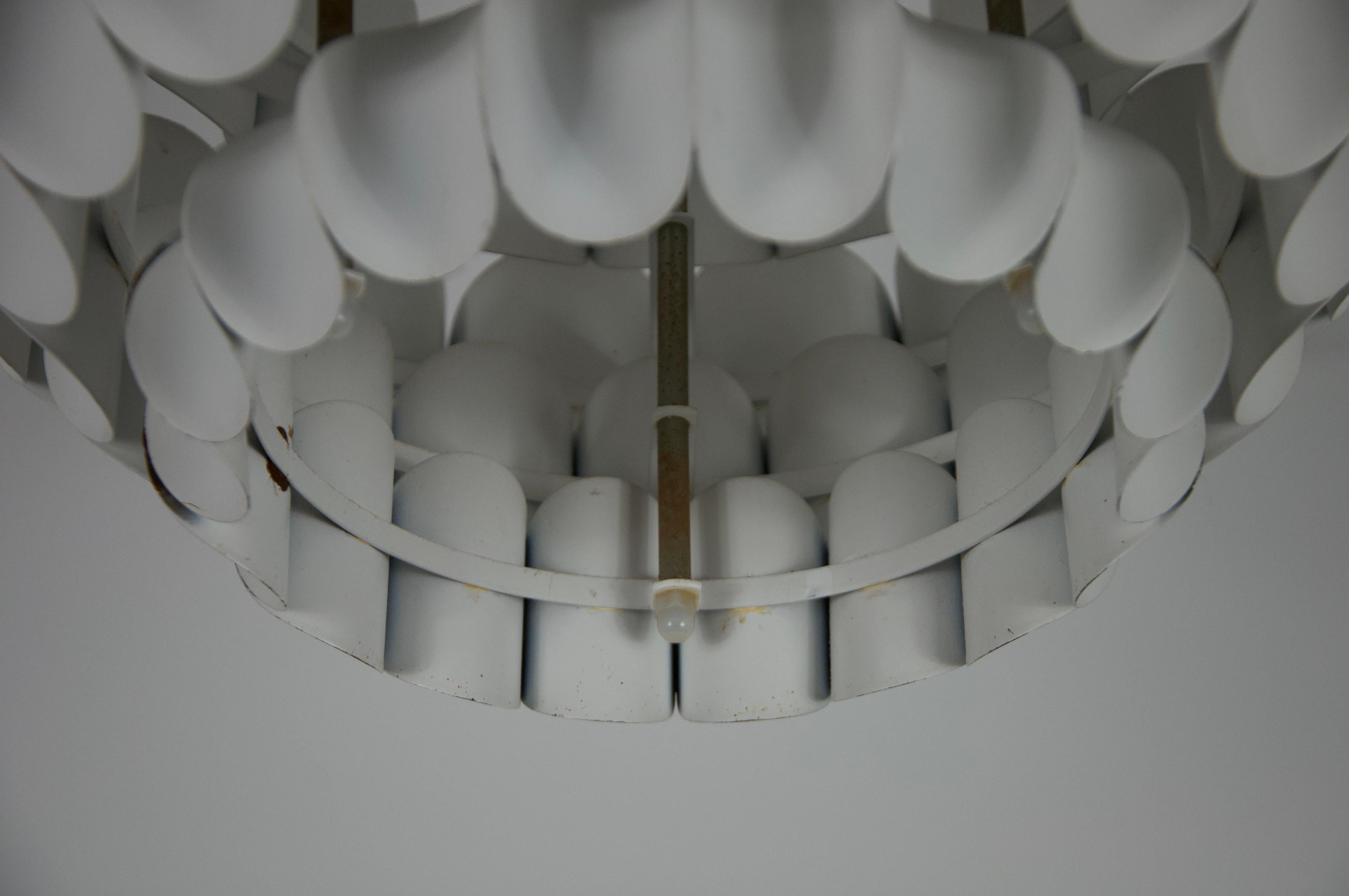 White Metal Hanging Lamp by Thorsten Orrling for Temde, 1960s For Sale 6