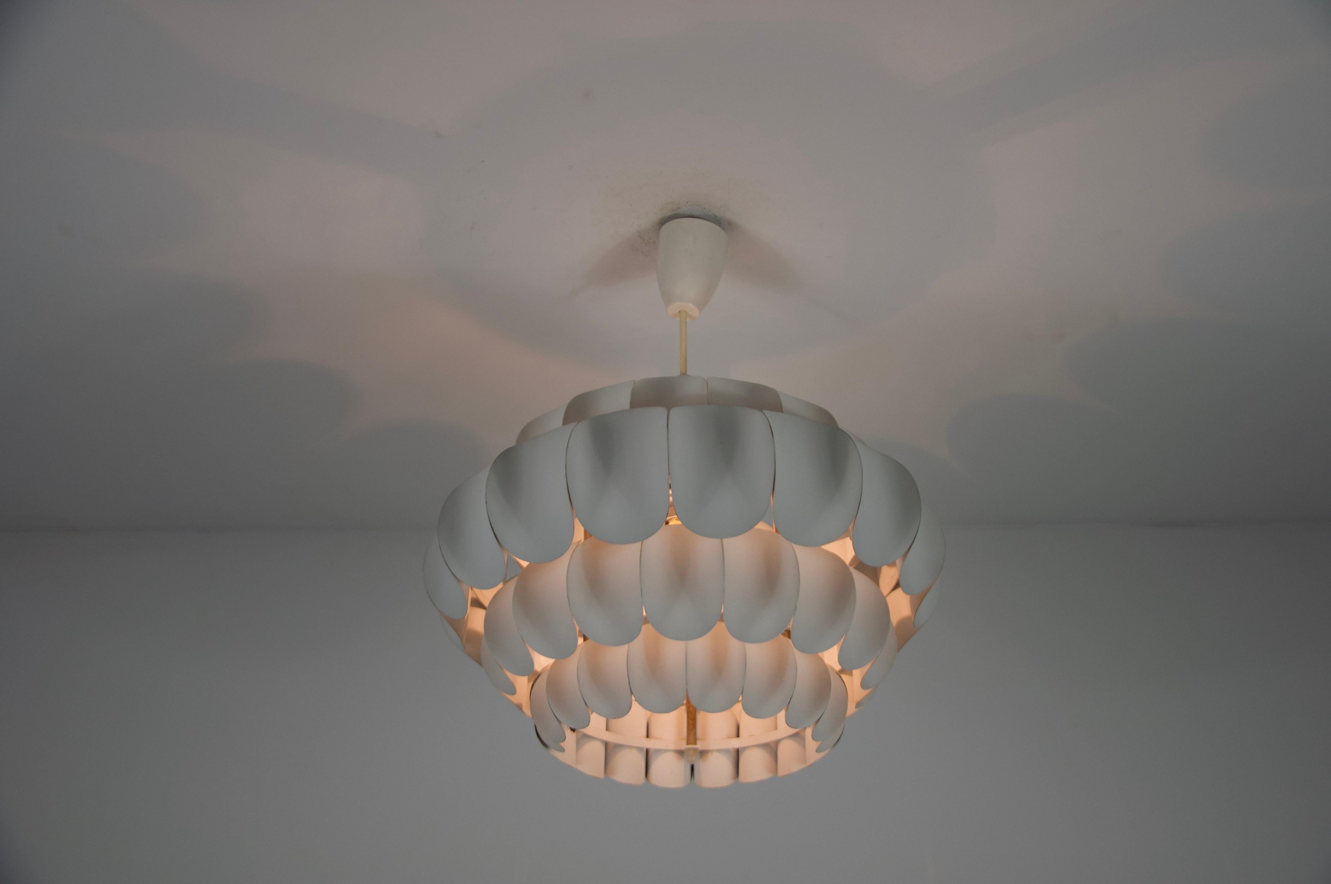 White Metal Hanging Lamp by Thorsten Orrling for Temde, 1960s For Sale 7