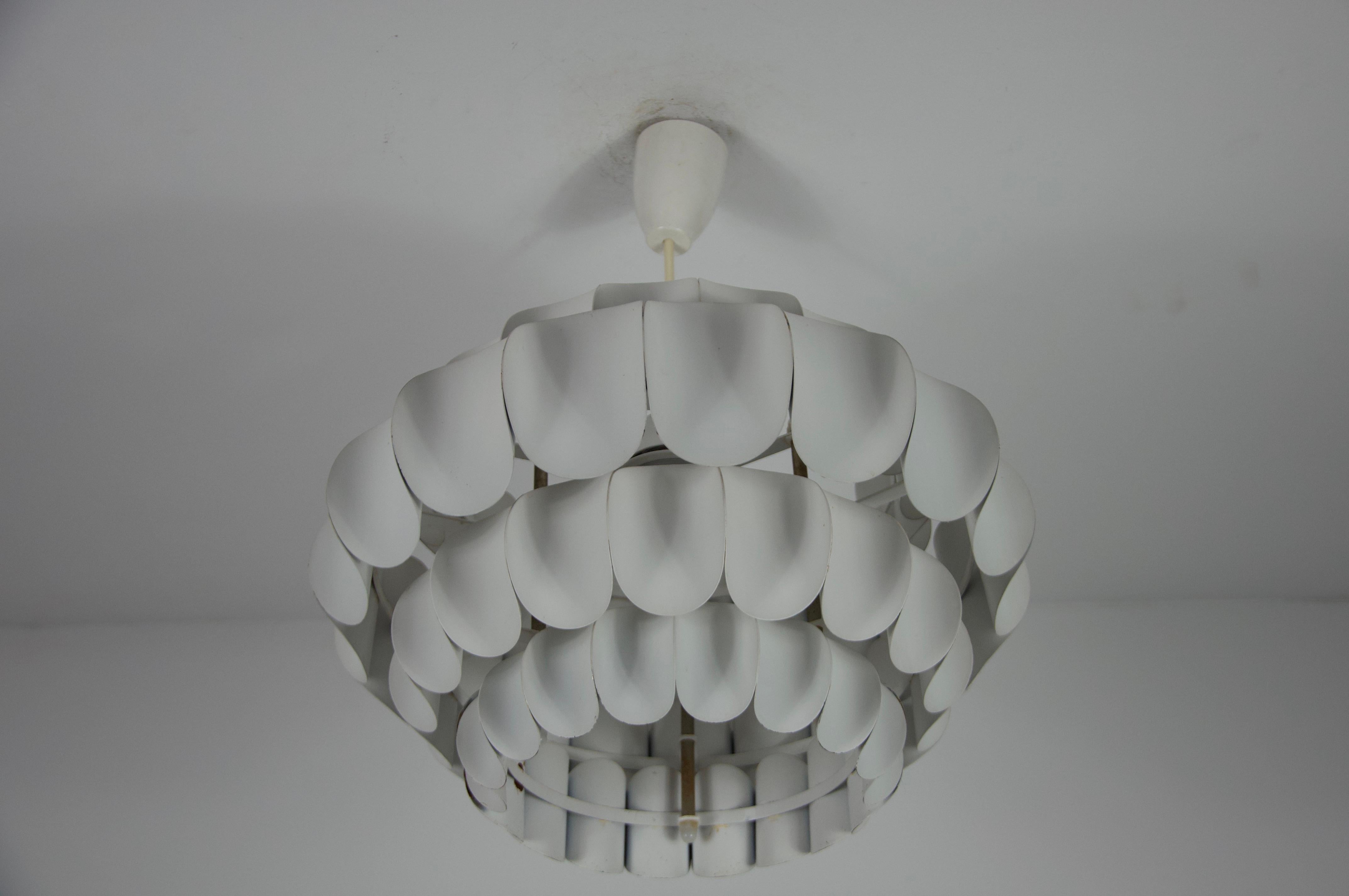 Swiss White Metal Hanging Lamp by Thorsten Orrling for Temde, 1960s For Sale