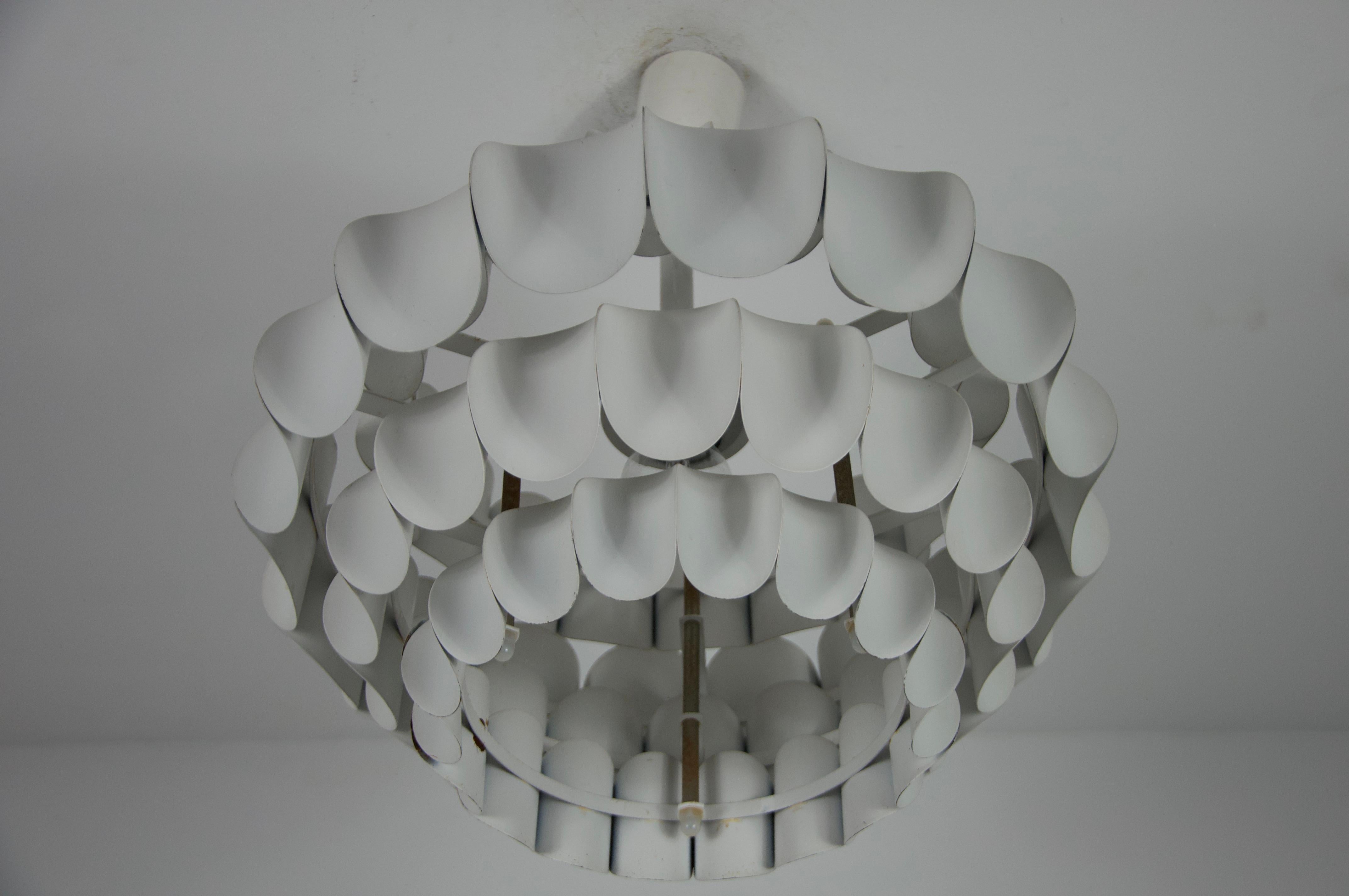 White Metal Hanging Lamp by Thorsten Orrling for Temde, 1960s For Sale 2