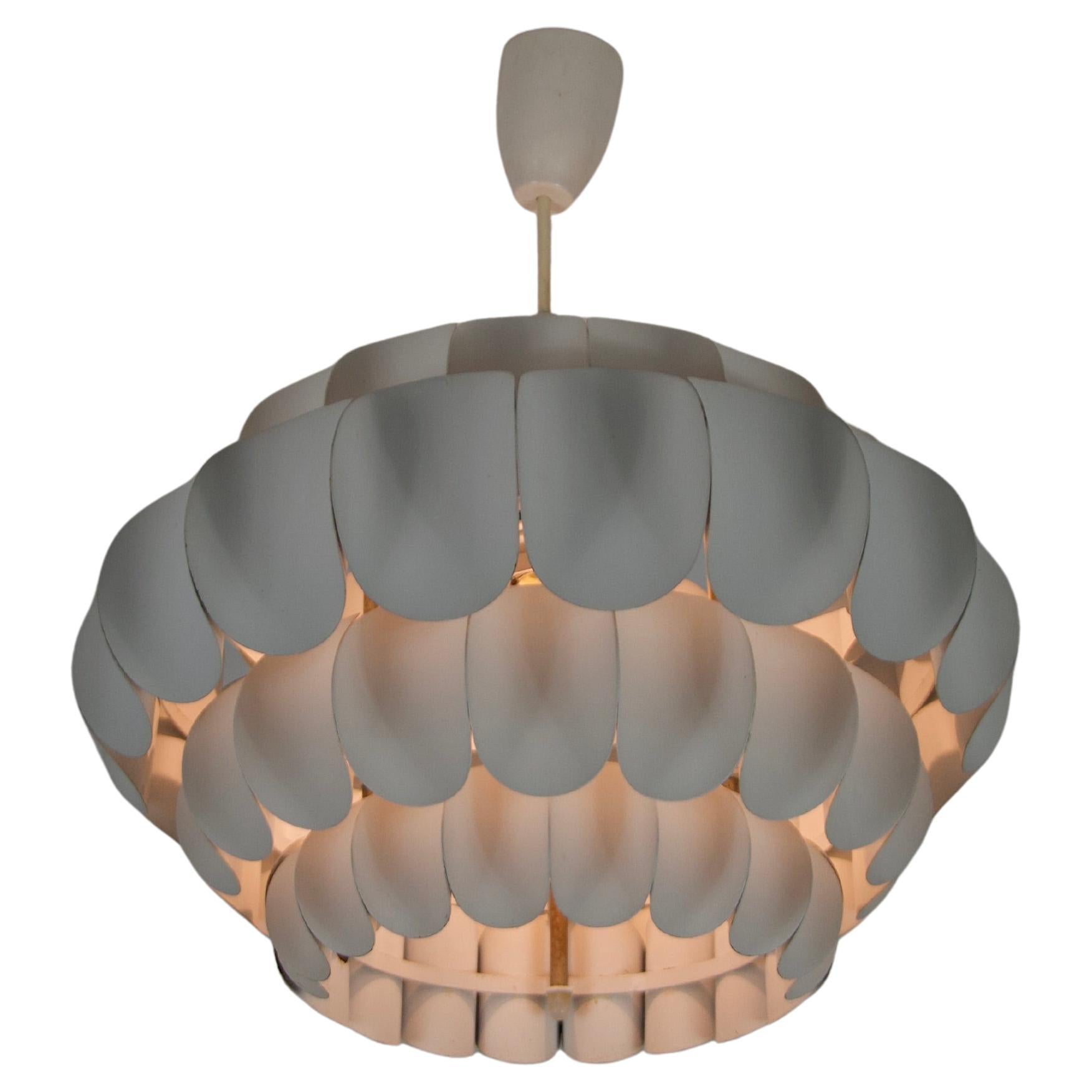 White Metal Hanging Lamp by Thorsten Orrling for Temde, 1960s For Sale