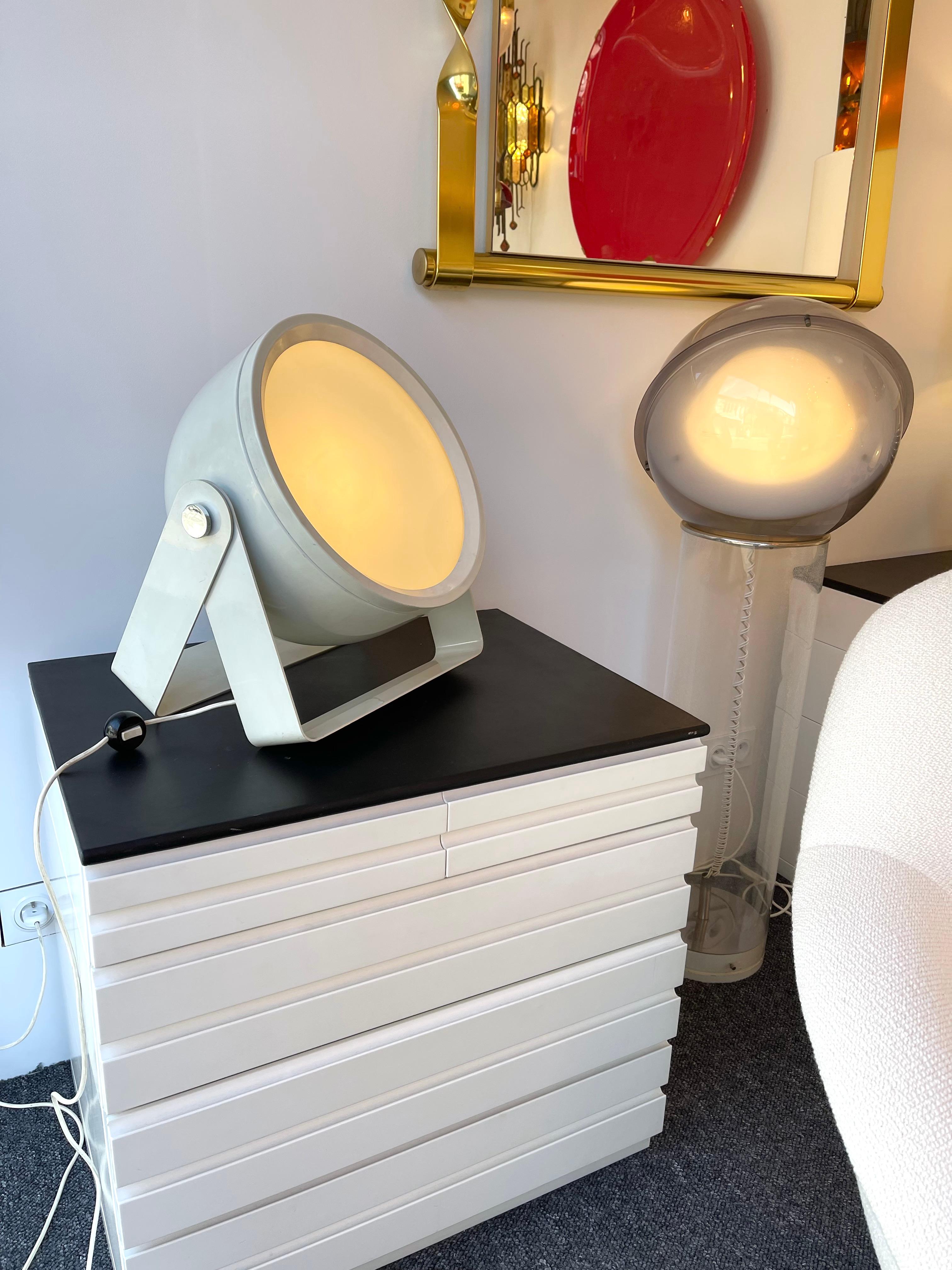 White Metal Lacquered Spot Lamp by Targetti Sankey, Italy, 1970s In Good Condition For Sale In SAINT-OUEN, FR