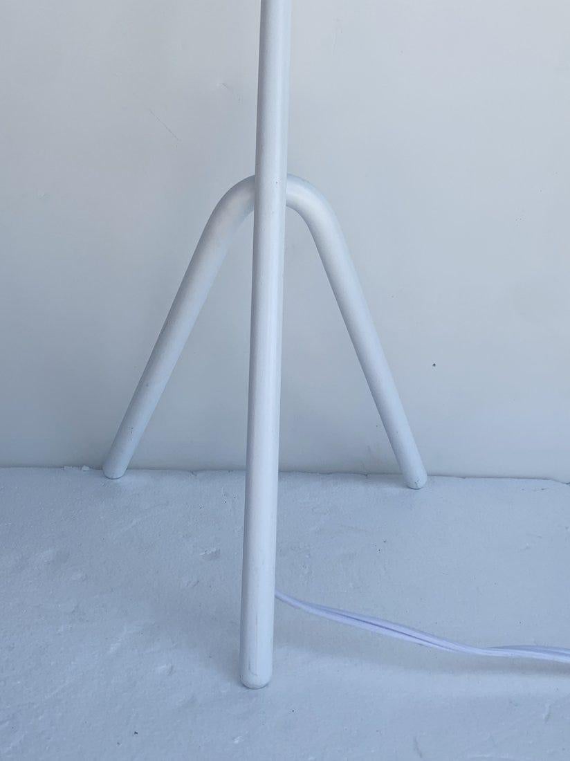 Mid-Century Modern White Metal Lamp by Tarogo, Japan