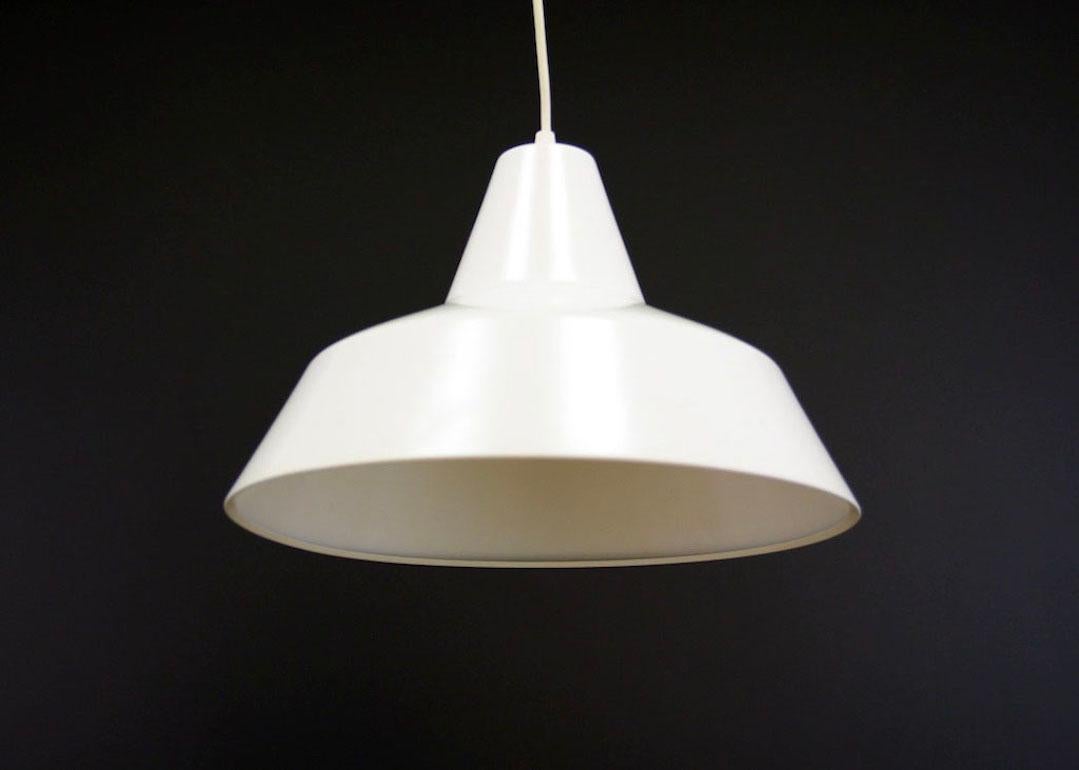 Scandinavian White Metal Lamp Danish Design Midcentury, 1960s