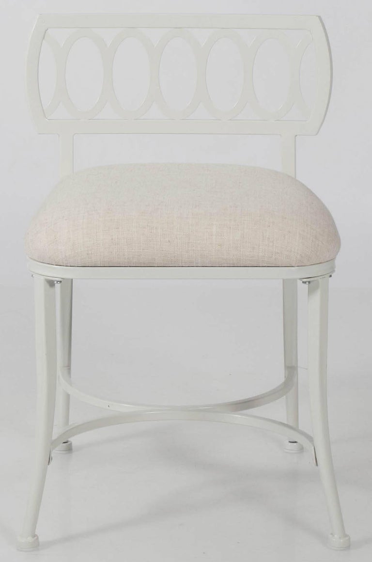 White Metal Loop Back Vanity Chair For Sale at 1stdibs