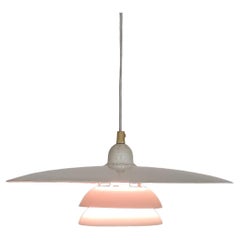 White Metal Louis Poulsen Style Pendant Light, Denmark, 1960's
