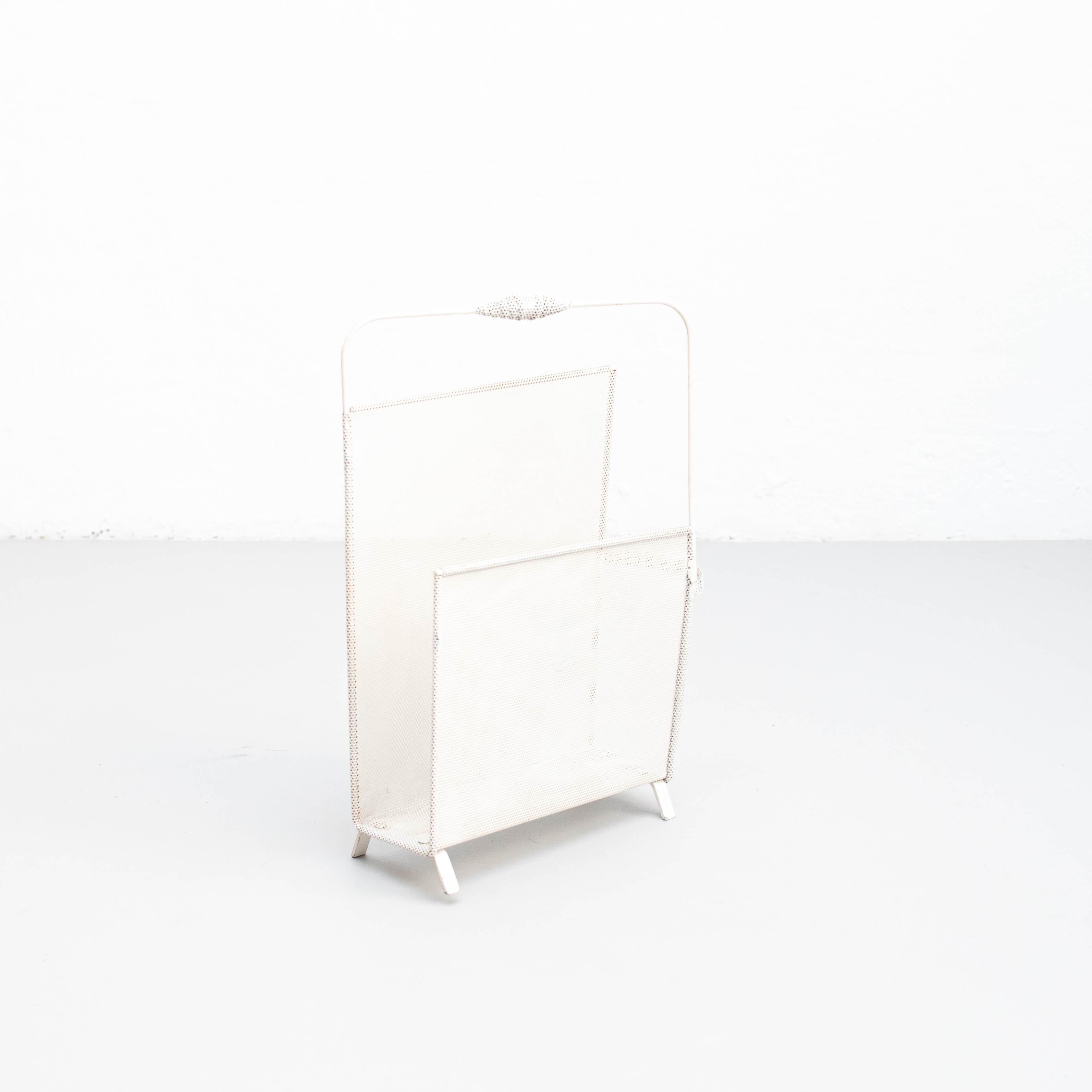 White Metal Magazine Holder by Mathieu Matégot, circa 1950 For Sale 1