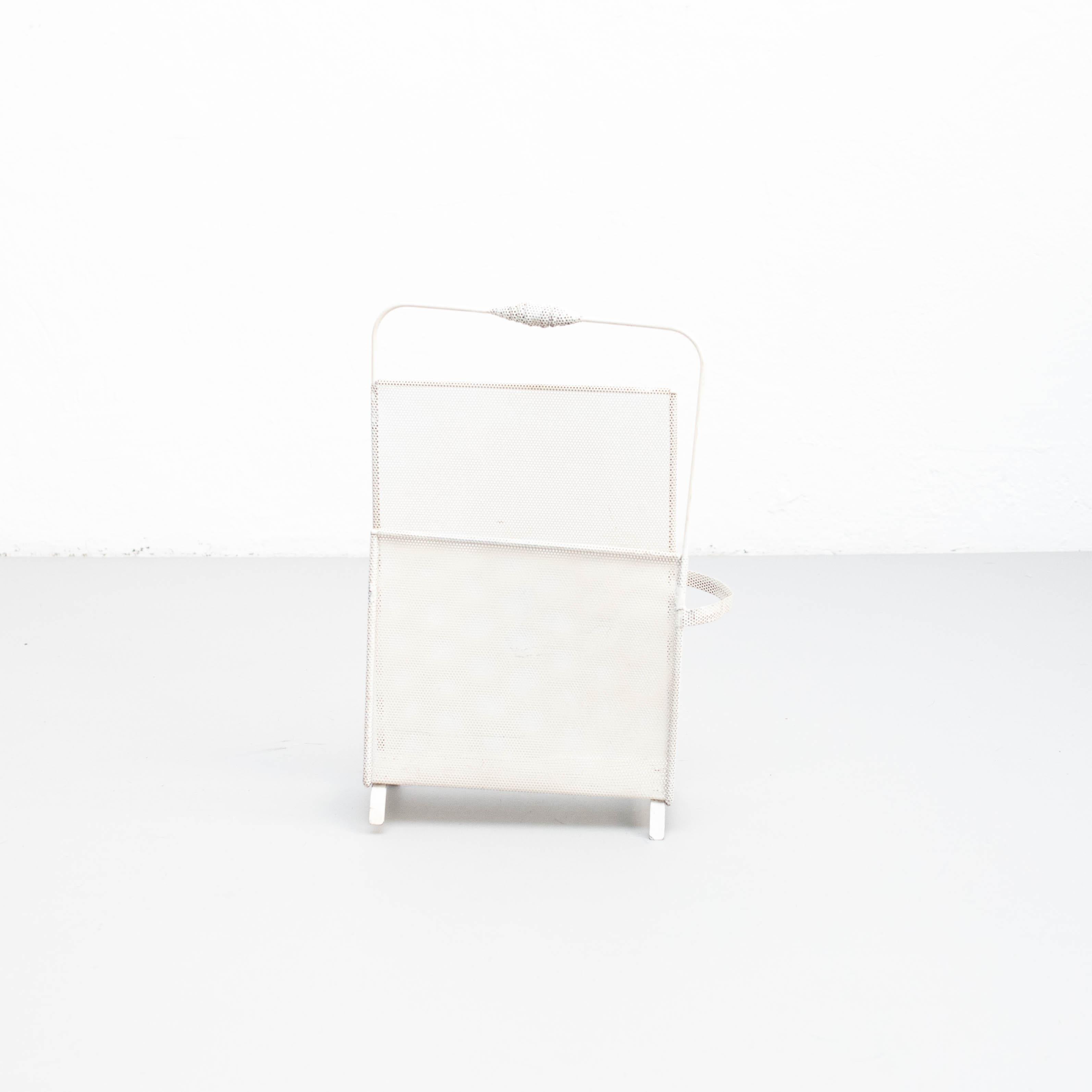 White Metal Magazine Holder by Mathieu Matégot, circa 1950 For Sale 2