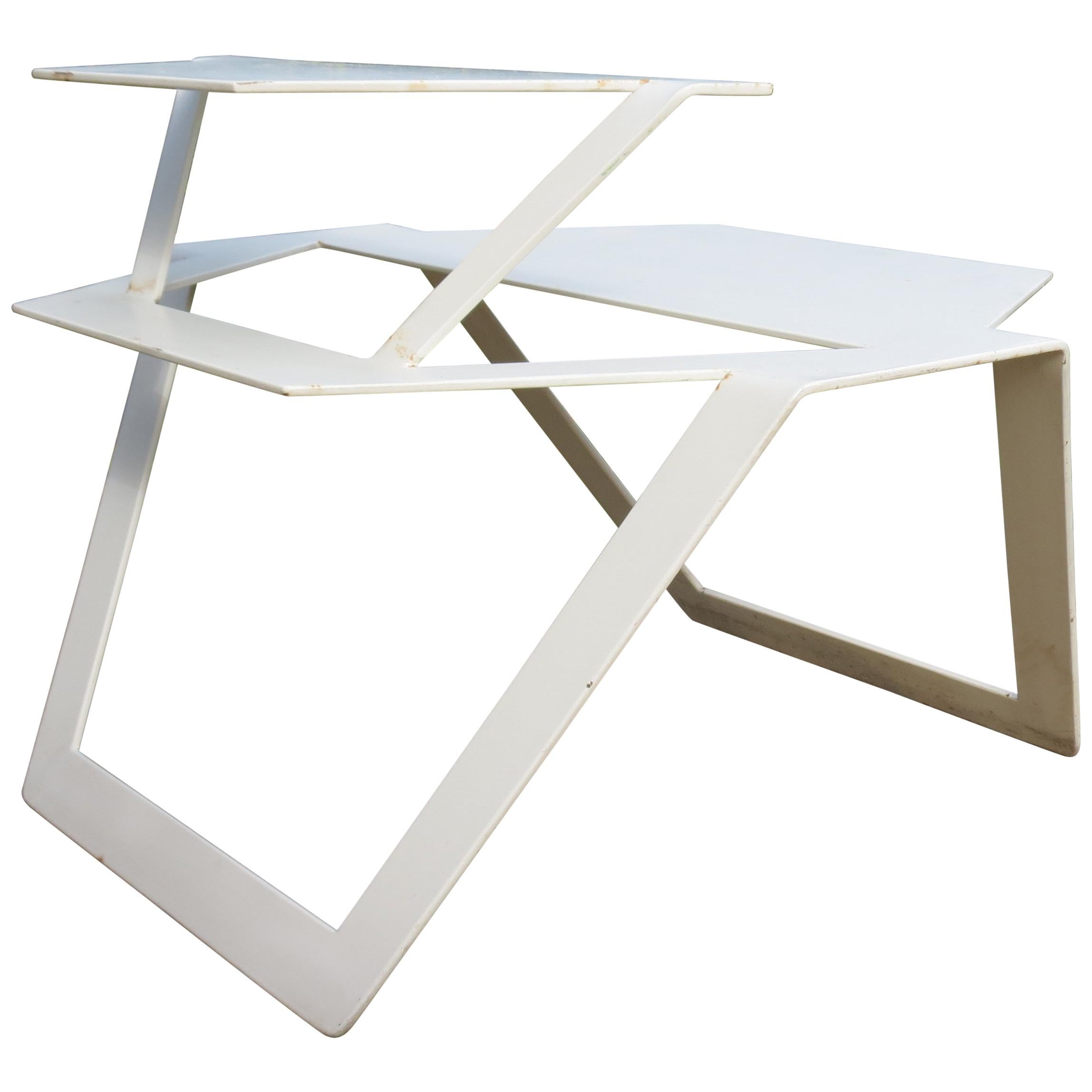 White Metal Modern Design Table, 1990s