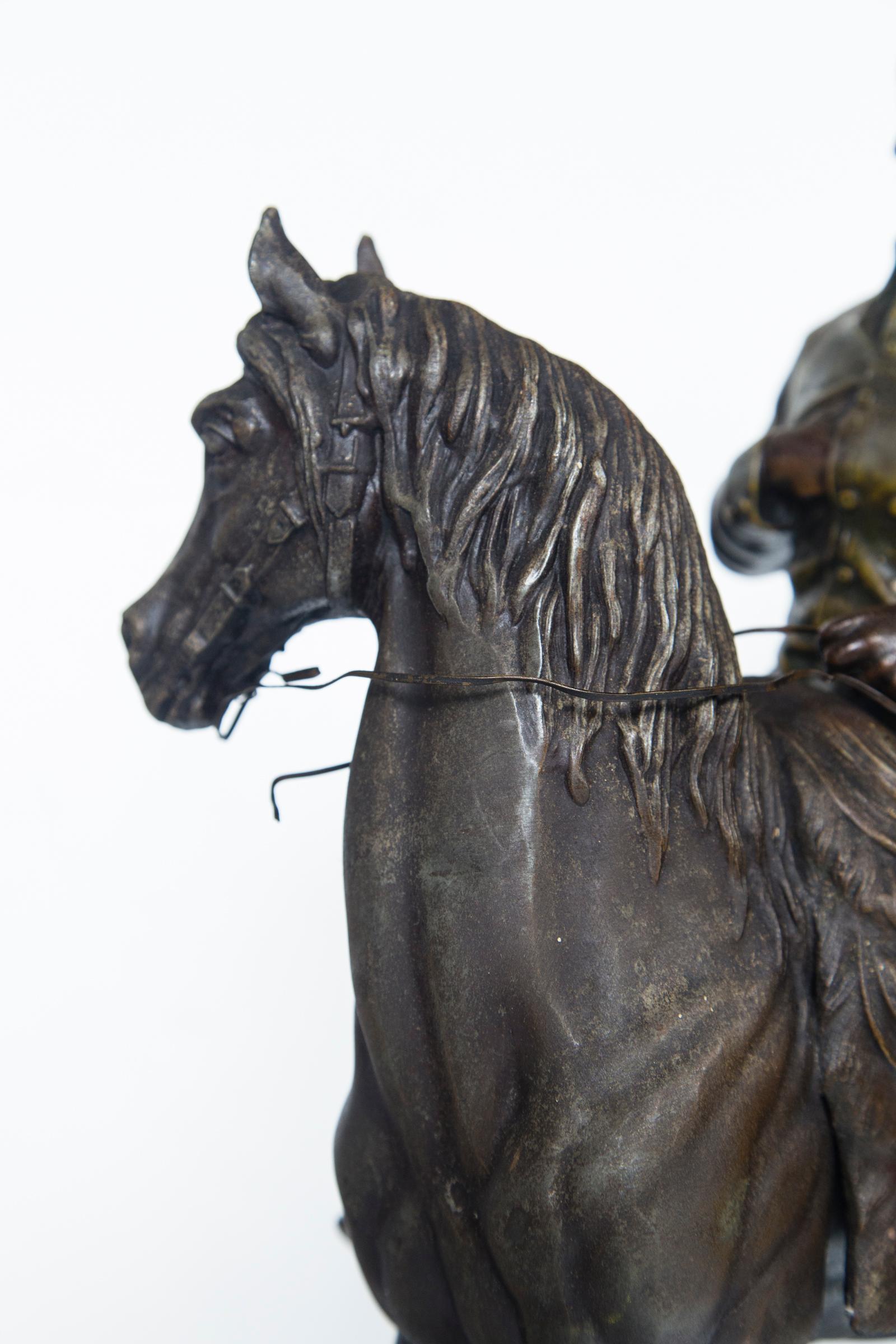 Spelter White Metal Napoleon on Horseback