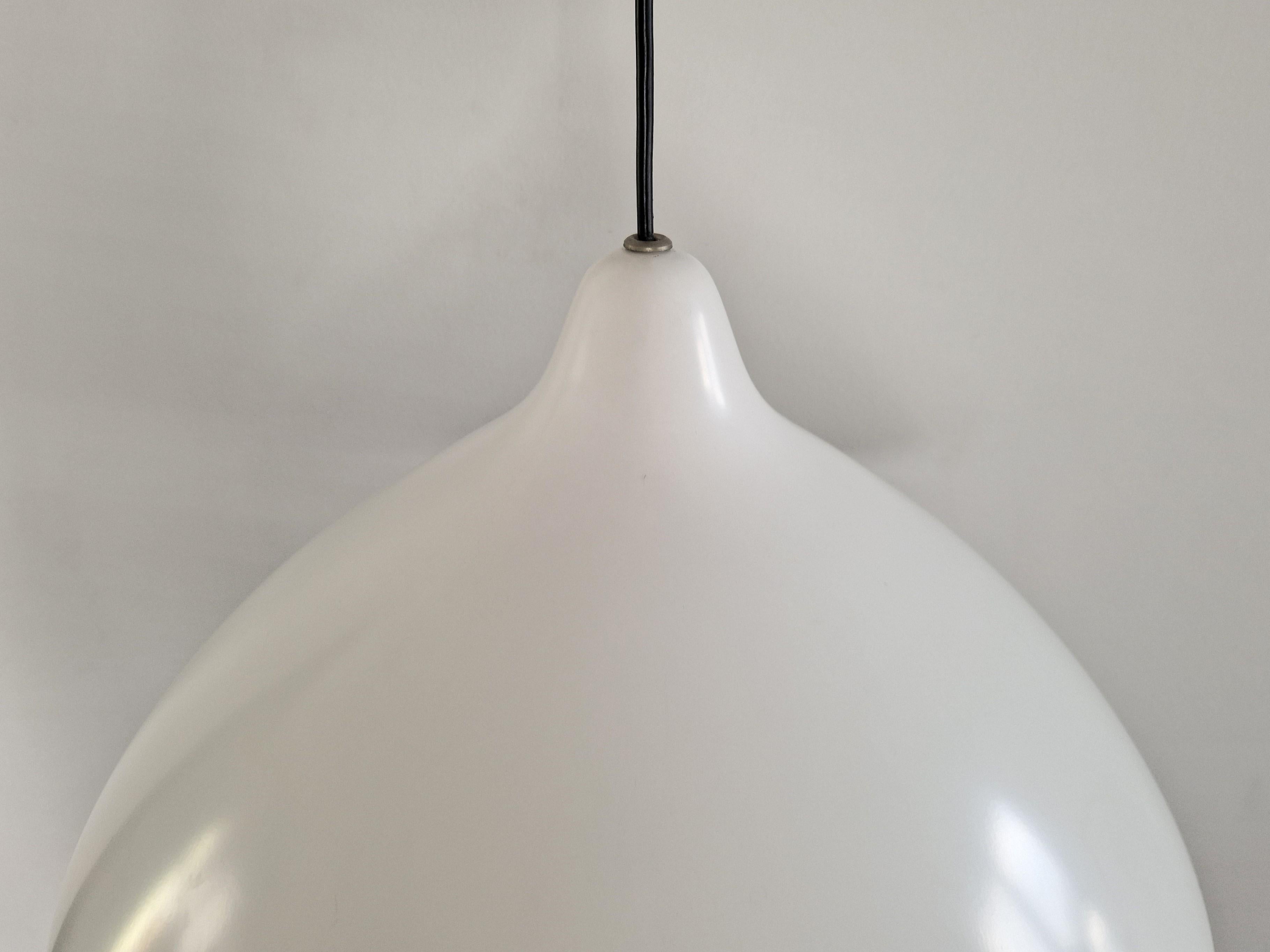 Finnish White metal pendant lamp by Lisa Johansson-Pape for Stockmann-Orno, Finland For Sale