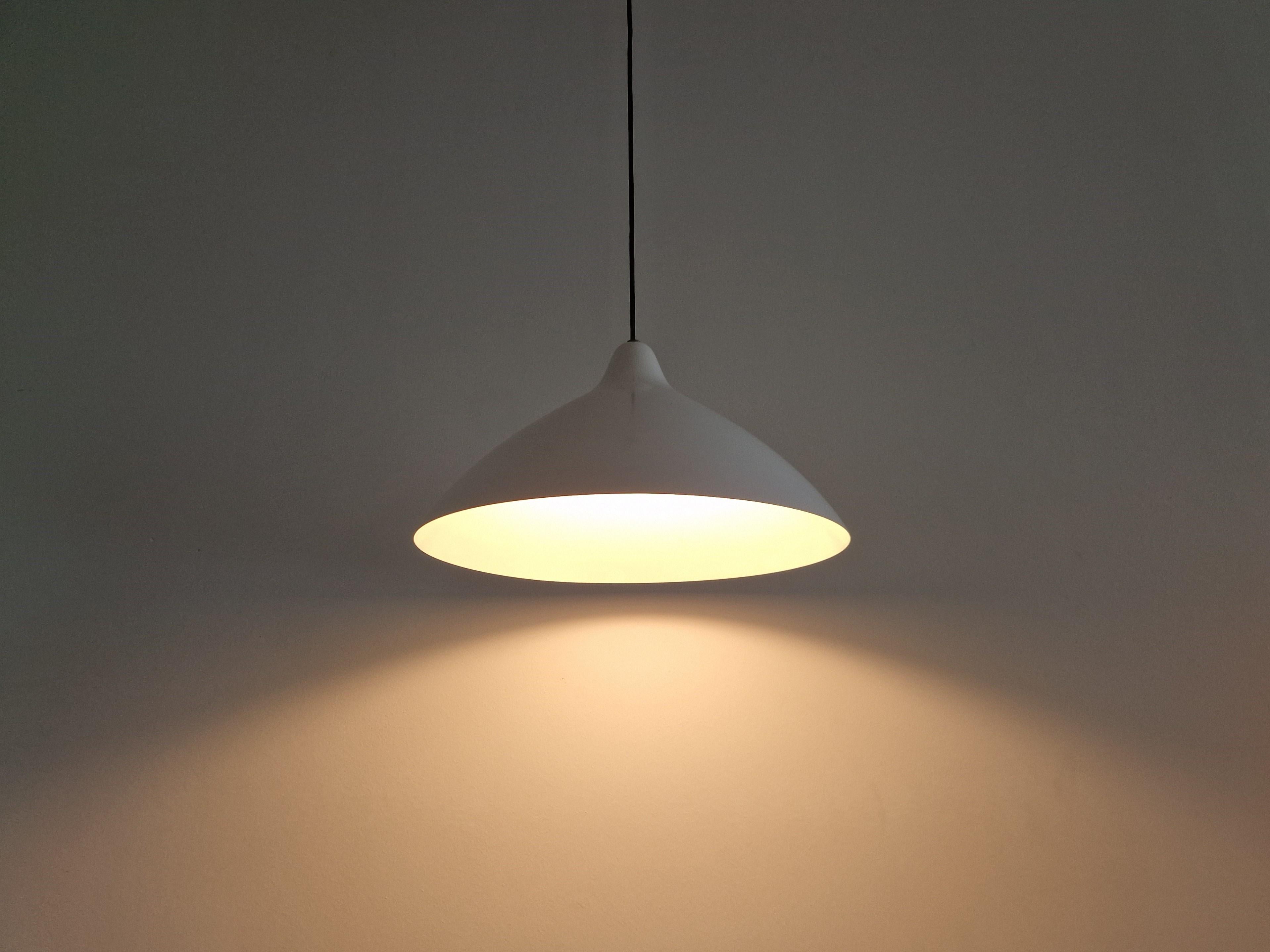 White metal pendant lamp by Lisa Johansson-Pape for Stockmann-Orno, Finland For Sale 1