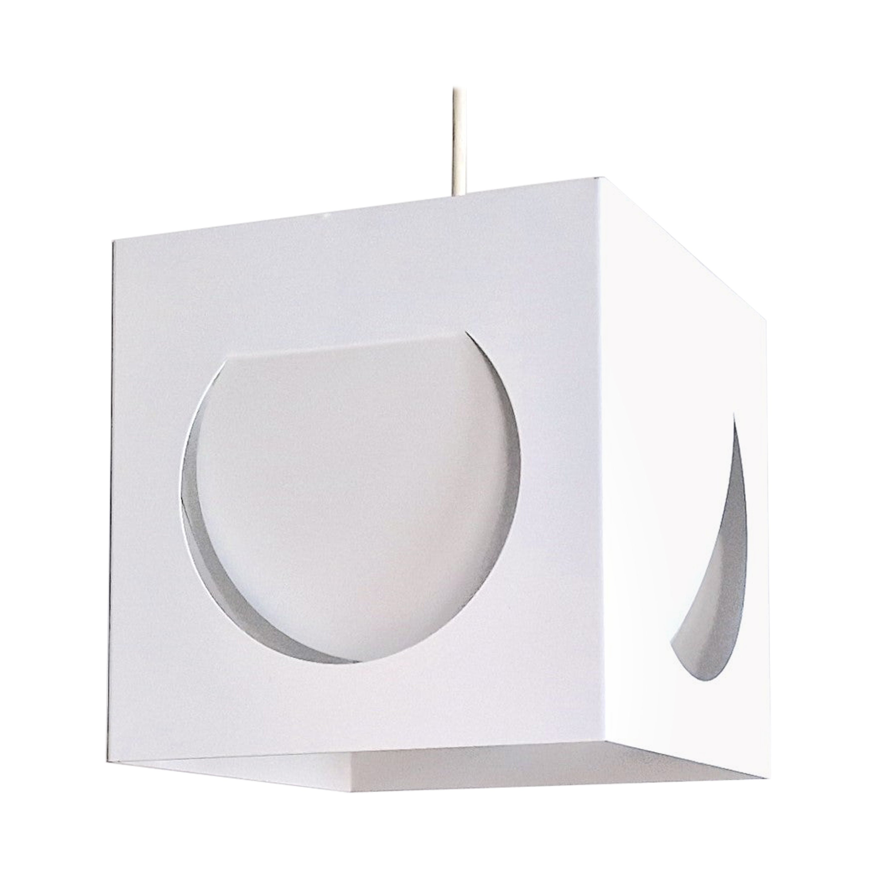Lampada a sospensione in metallo bianco di Shogo Suzuki per Orno, Finlandia anni '60 in vendita