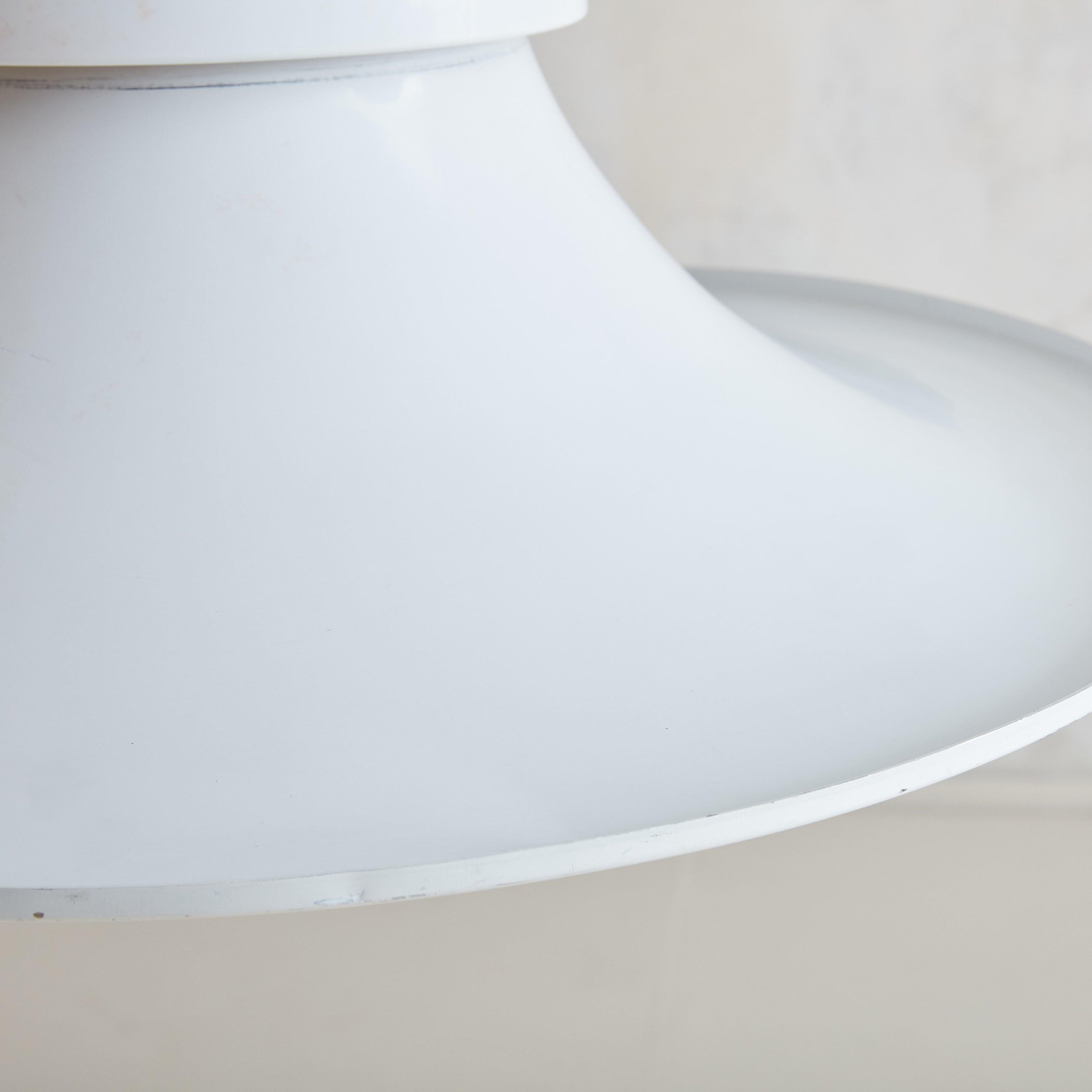 White Metal Pendant Light by Joe Colombo for Stilnovo, Italy 1950s For Sale 5