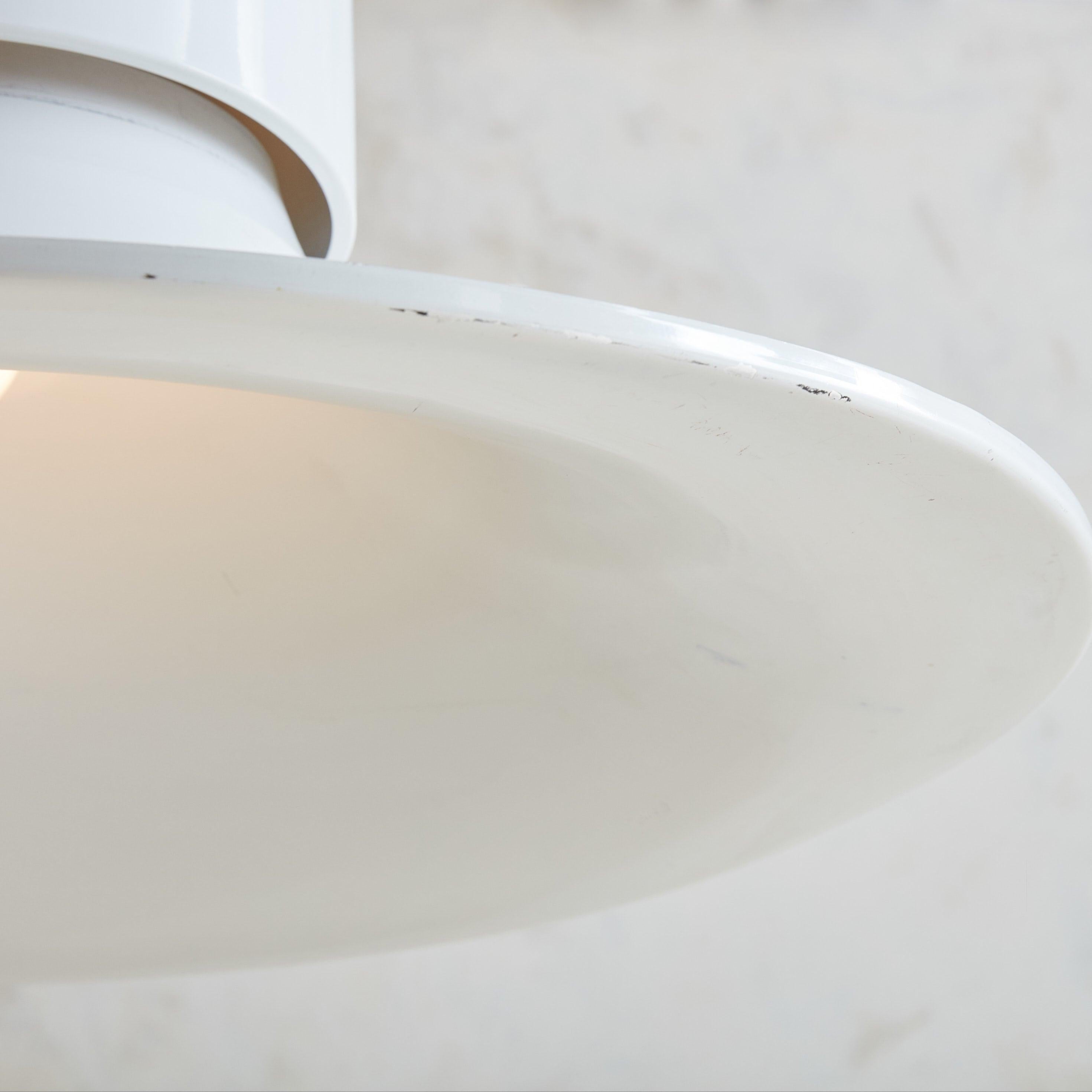 Italian White Metal Pendant Light by Joe Colombo for Stilnovo, Italy 1950s For Sale