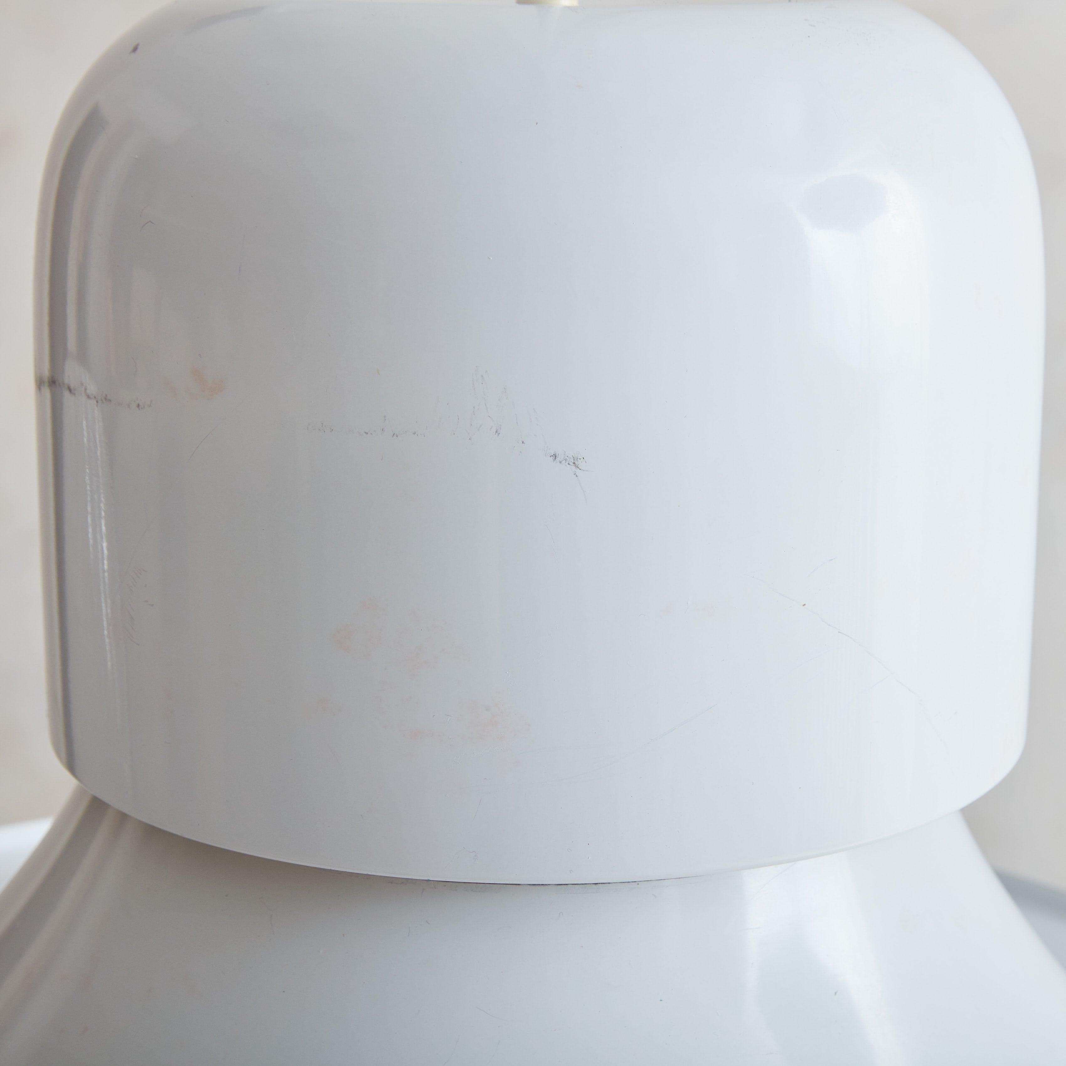 White Metal Pendant Light by Joe Colombo for Stilnovo, Italy 1950s For Sale 2