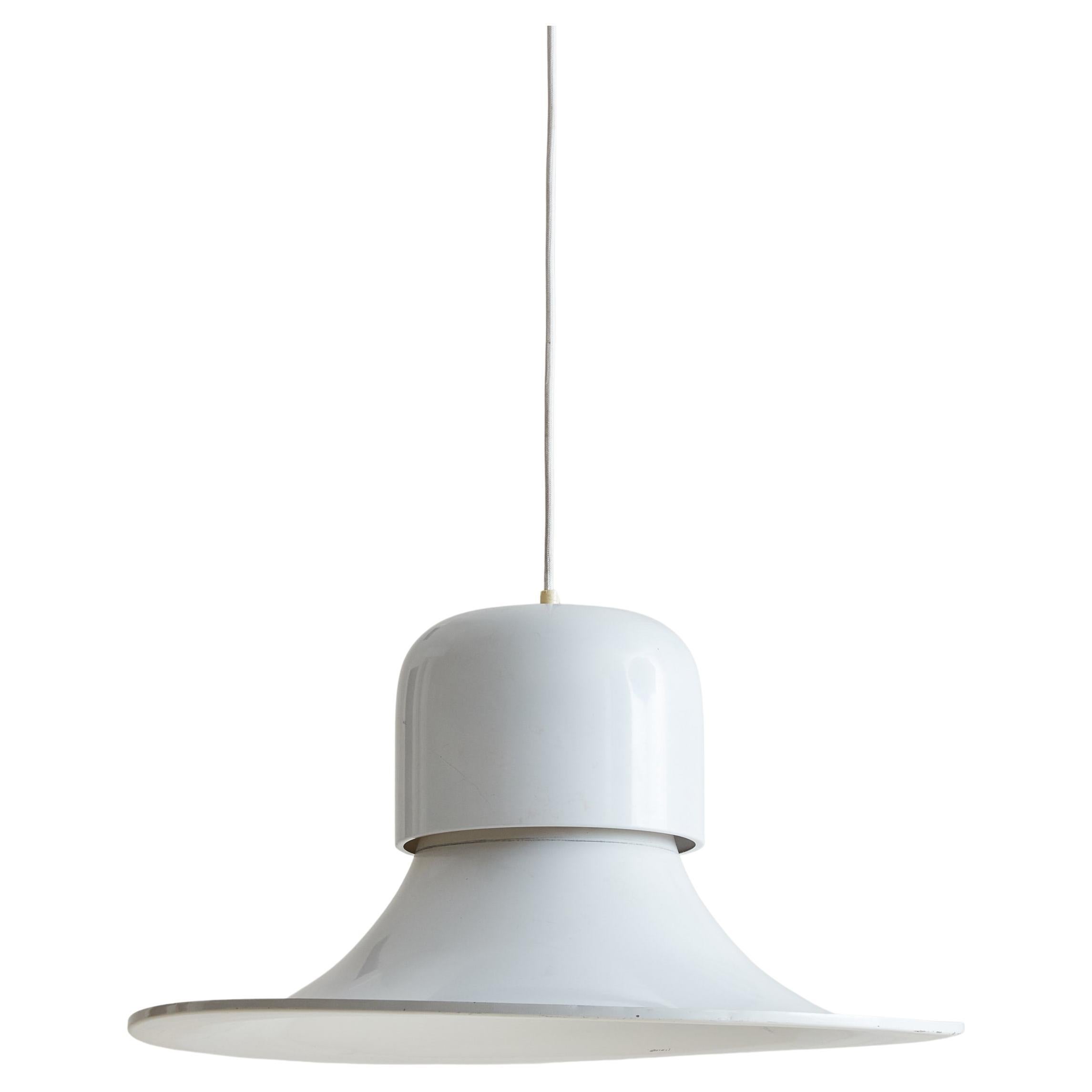 White Metal Pendant Light by Joe Colombo for Stilnovo, Italy 1950s