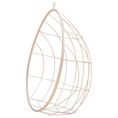 White Metal Powder Hanging Coated Egg Chair, 1960s