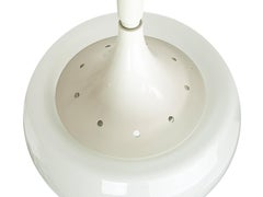 White Metal & Sandblasted Glass 1960s "Mushroom" Pendant Lamp by Martinelli Luce