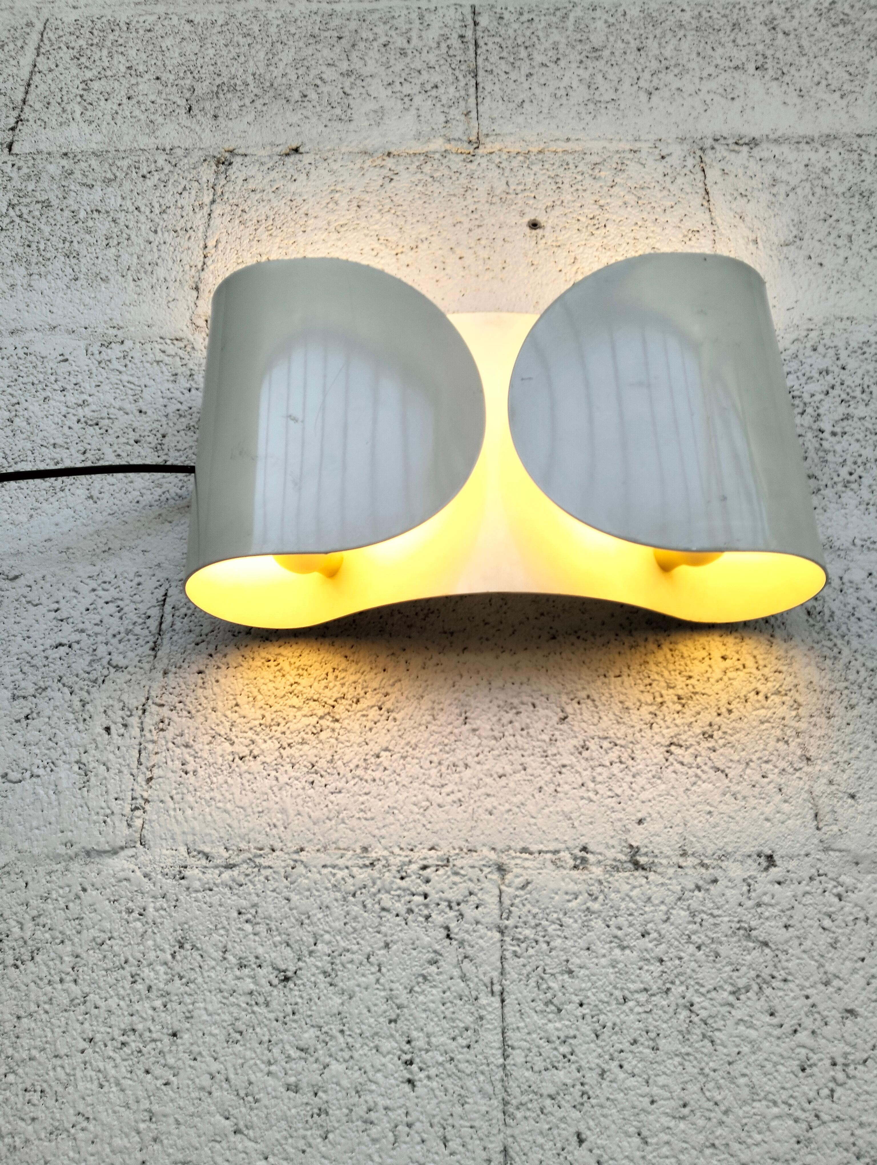 White metal sconce, applique Foglio by Afra e Tobia Scarpa for Flos 60s, 70s For Sale 1