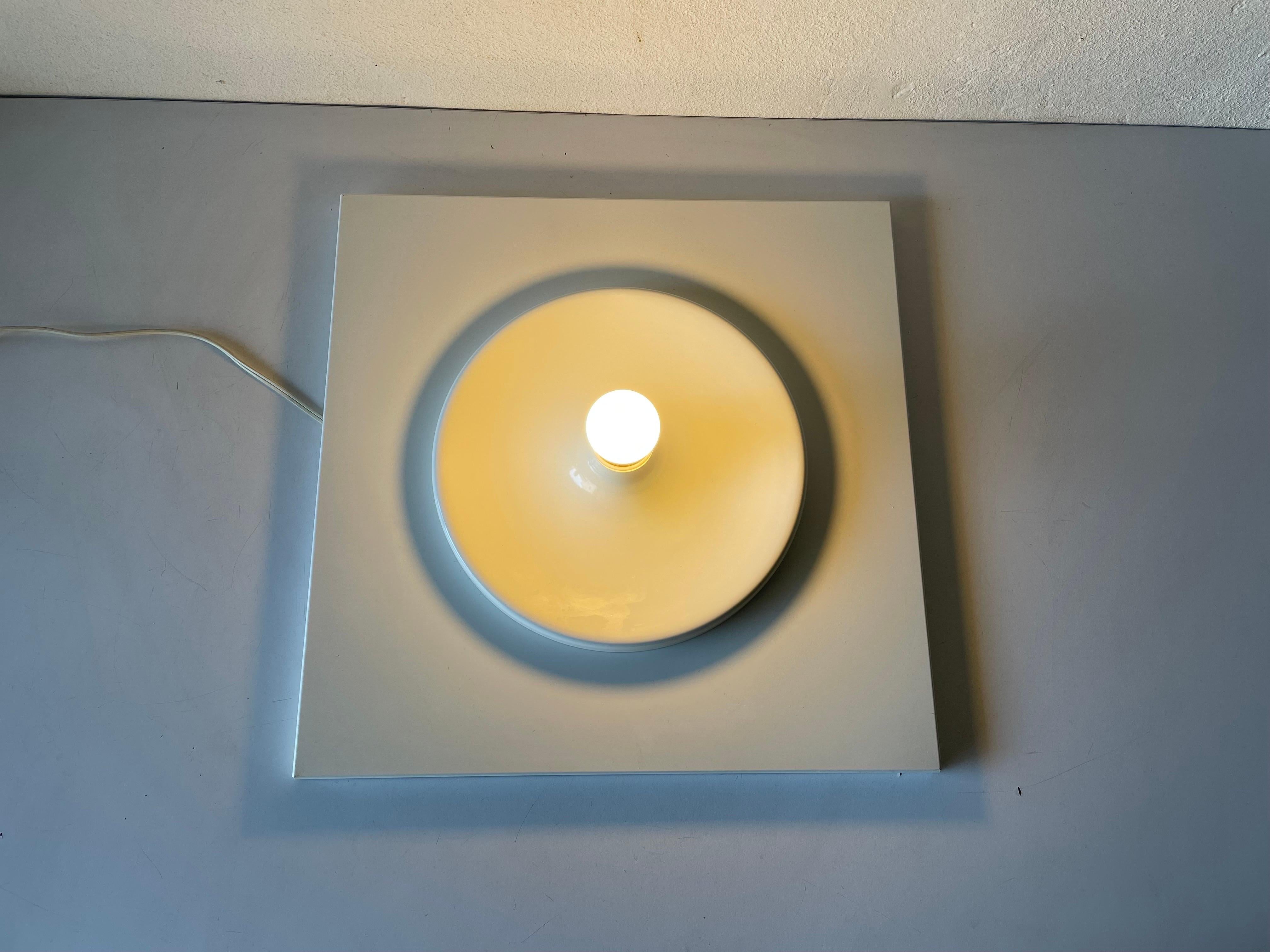 White Metal Space Age Large Flush Mount Ceiling or Wall Lamp, 1970s, Germany For Sale 5