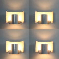 White metal wall Lights by Bruno Herbst set of 4 sweden 1960s