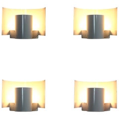 Apliques de metal blanco de Bruno Herbst set de 4 suecia años 60 Apliques de metal blanco de Bruno Herbst set de 4 suecia años 60