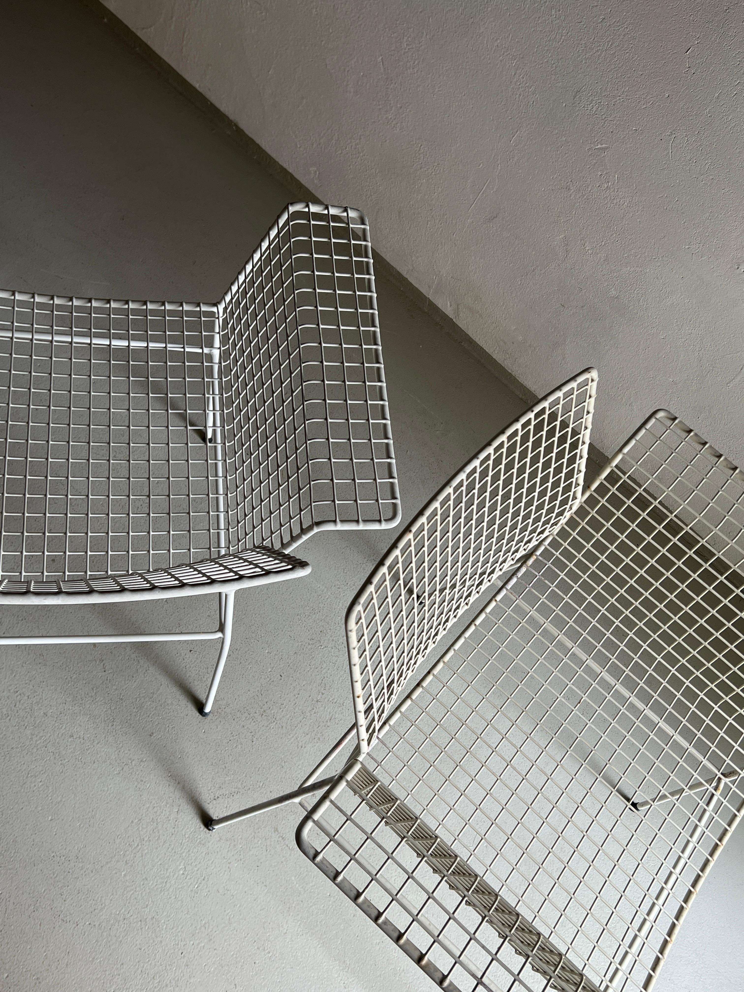 White Metal Wire Chair from Erlau Germany, 1960s For Sale 4