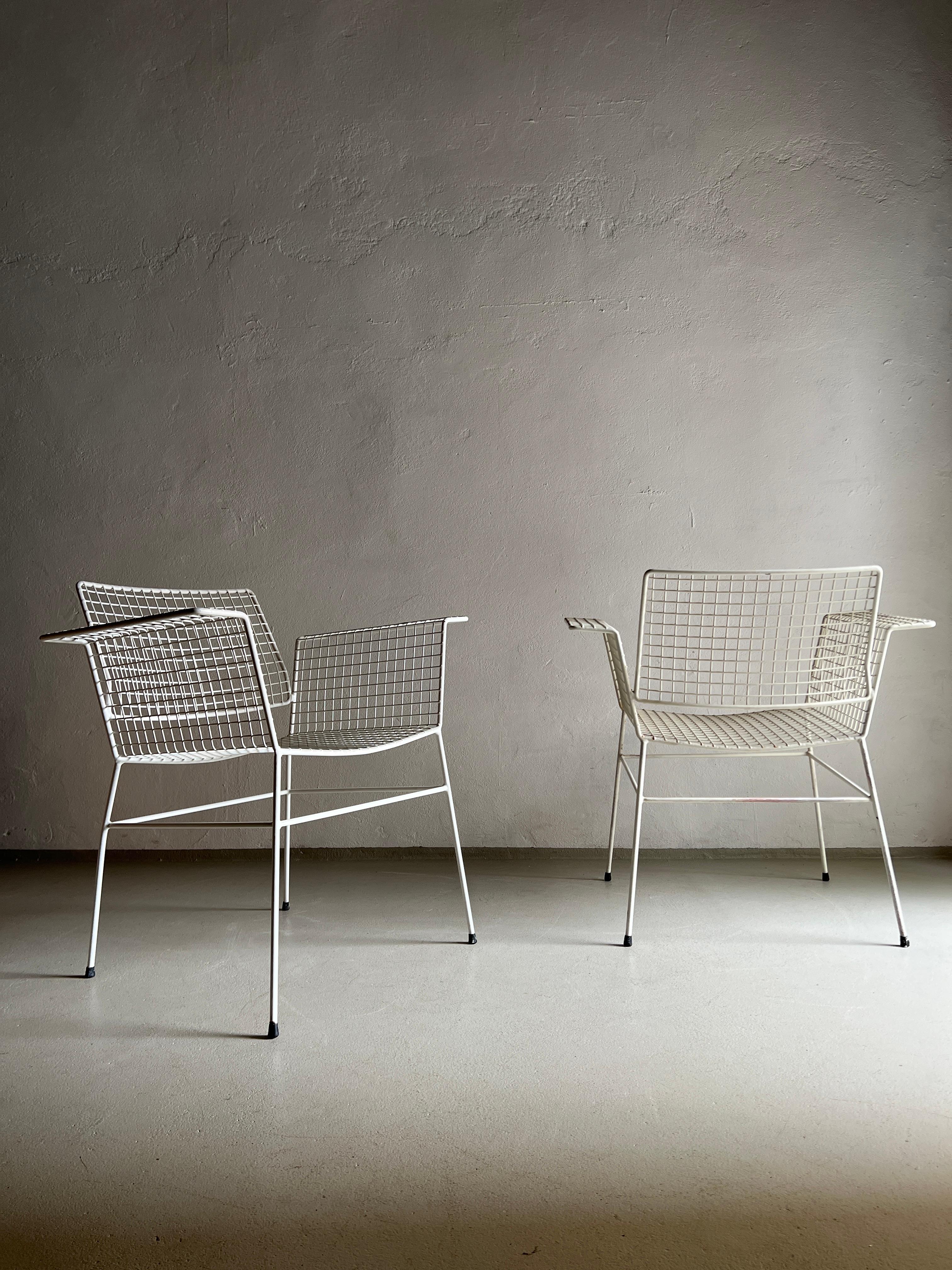 White Metal Wire Chair from Erlau Germany, 1960s For Sale 5