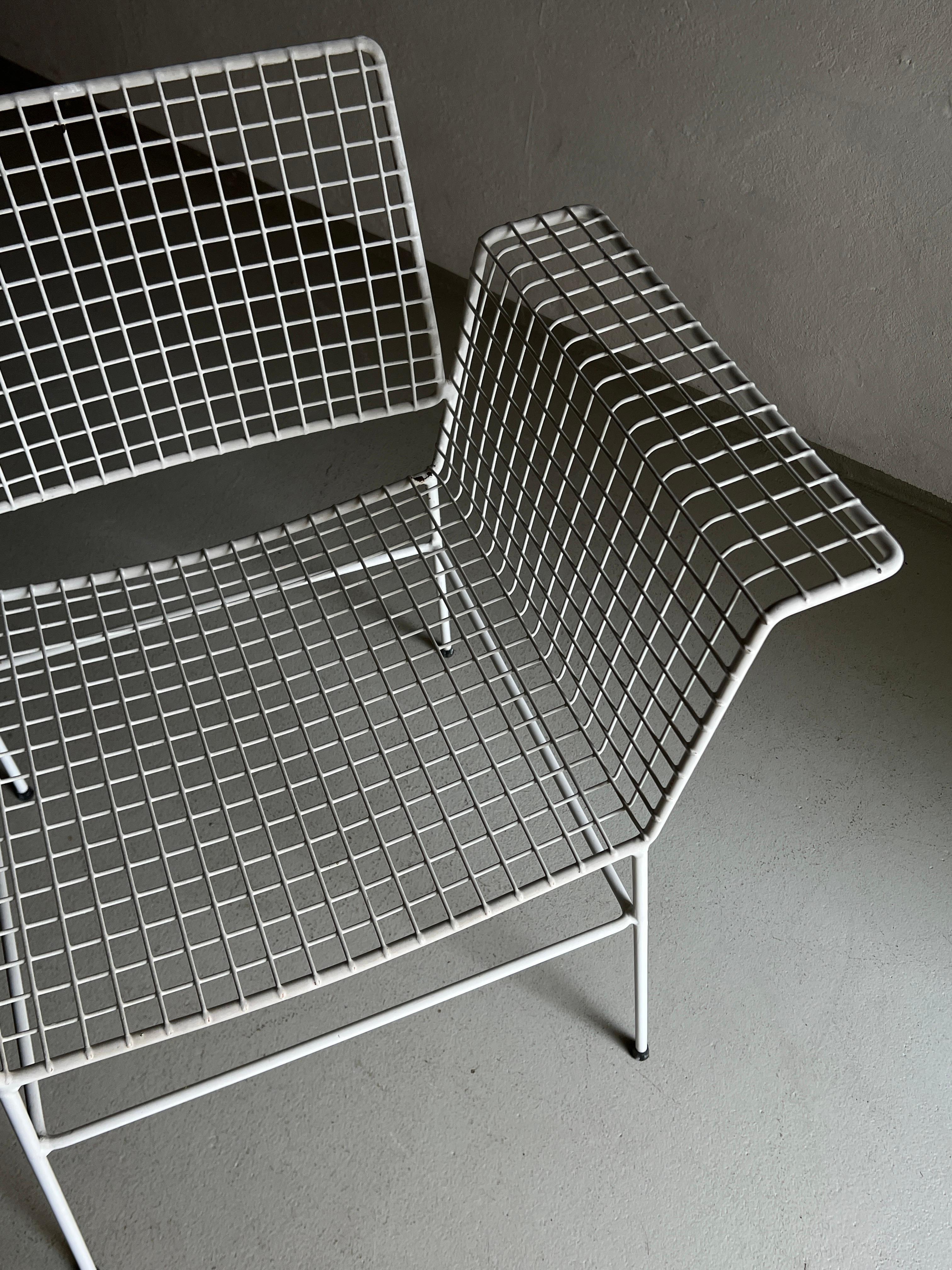 White Metal Wire Chair from Erlau Germany, 1960s For Sale 1