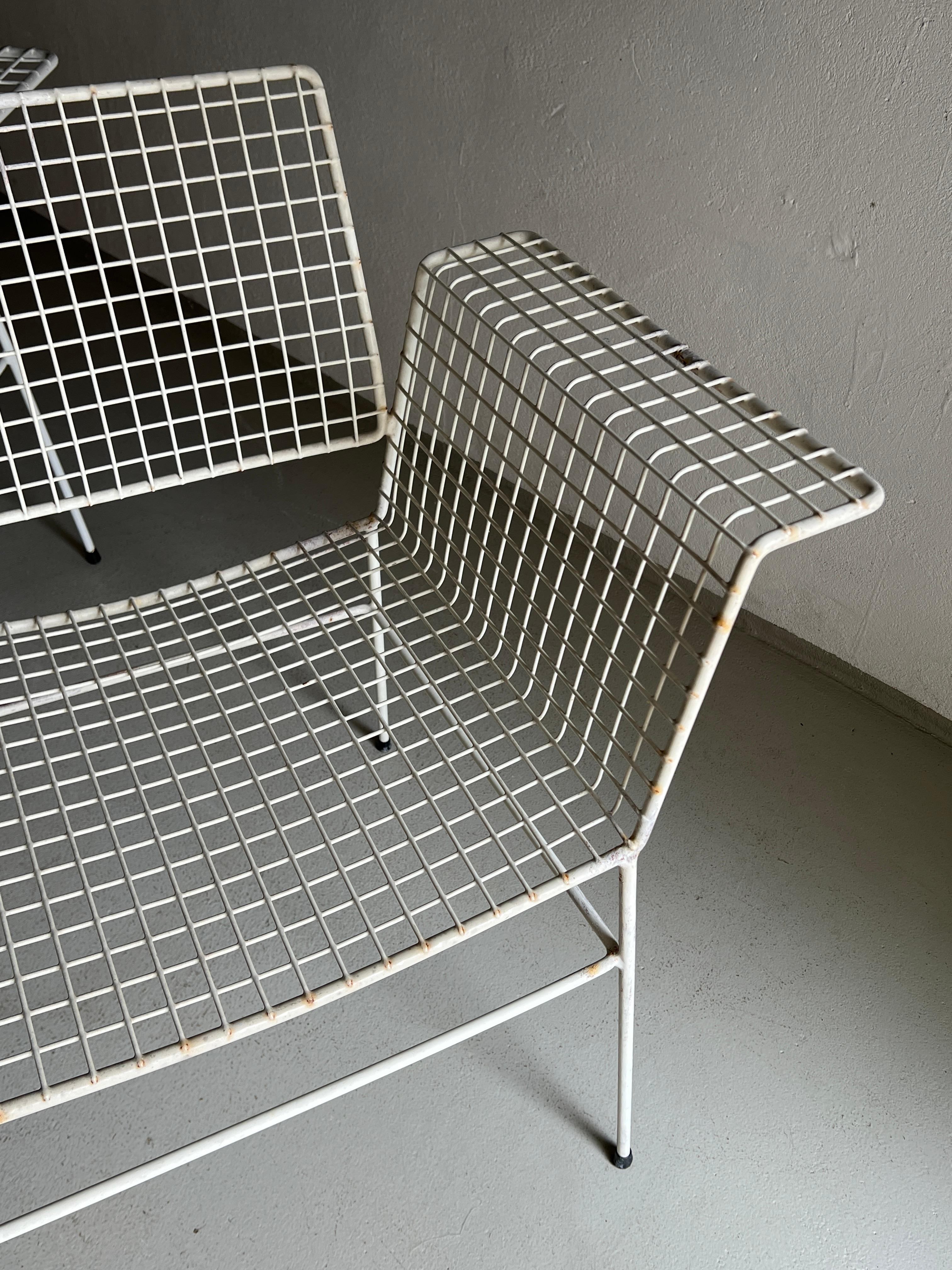 White Metal Wire Chair from Erlau Germany, 1960s For Sale 3