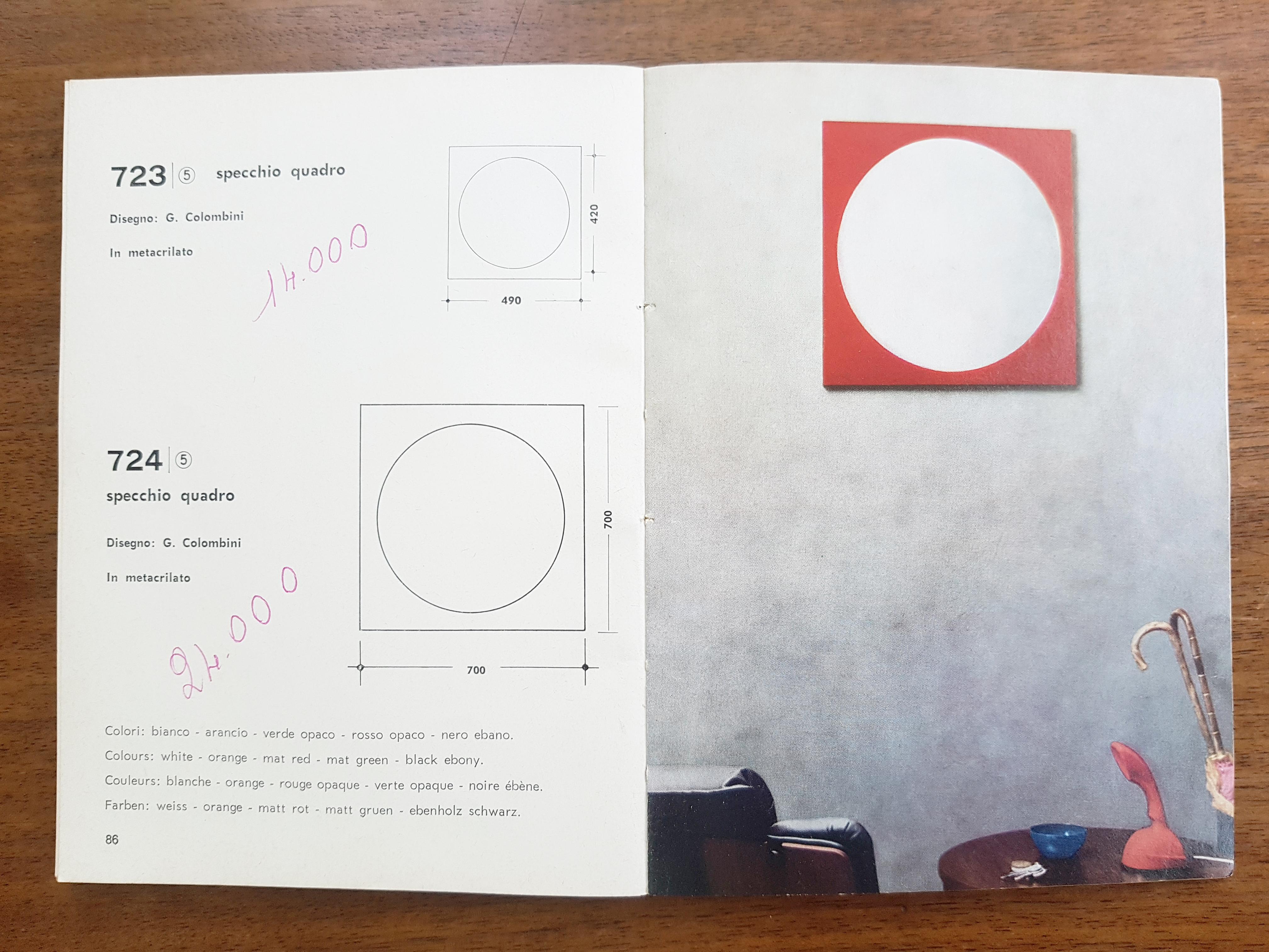 Quadratischer Methacrylat-Spiegel 4724/5 von G. Stoppino für Kartell im Angebot 6