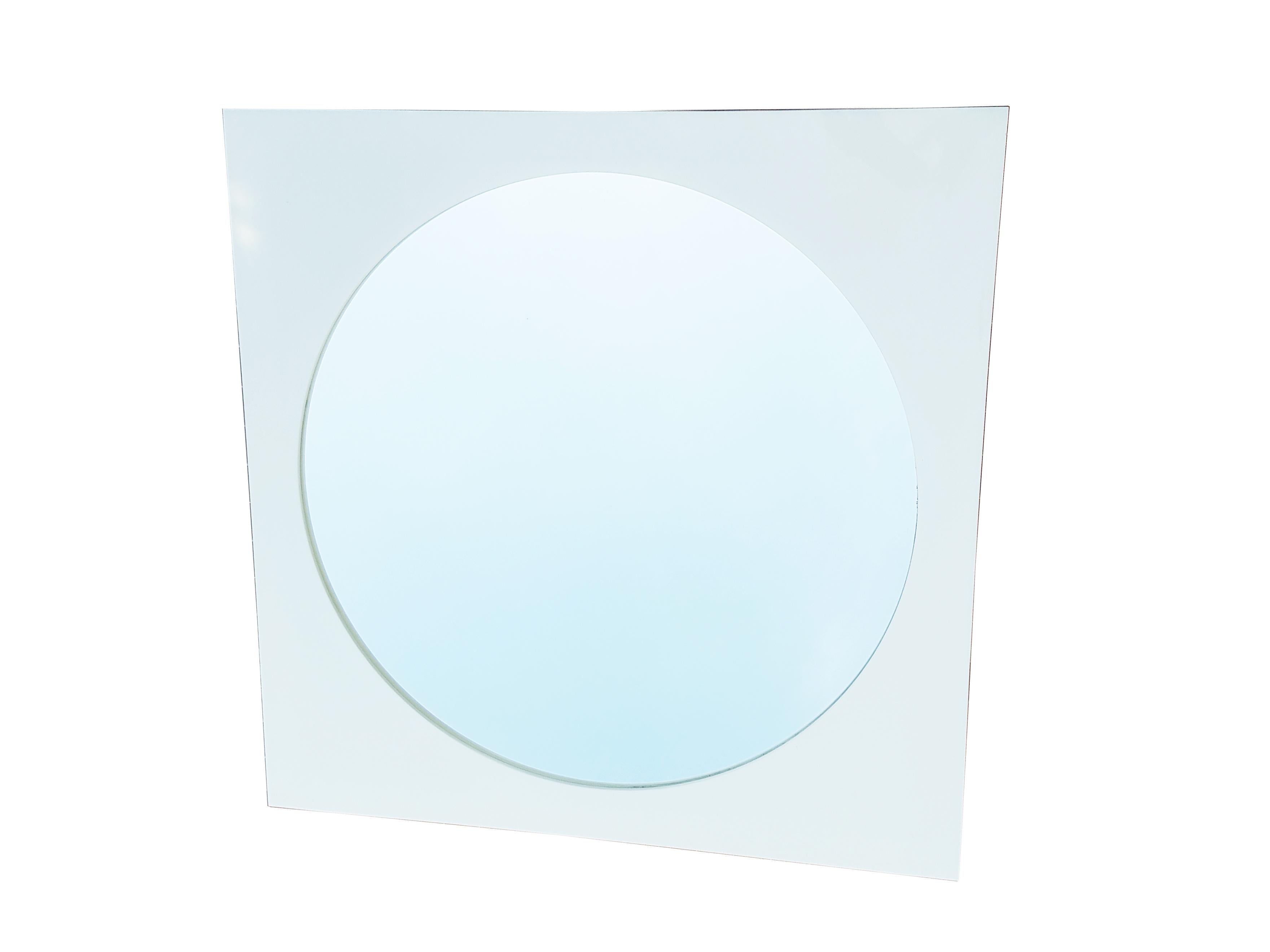 Late 19th Century White Methacrylate Square Mirror 4724/5 by G. Stoppino for Kartell For Sale