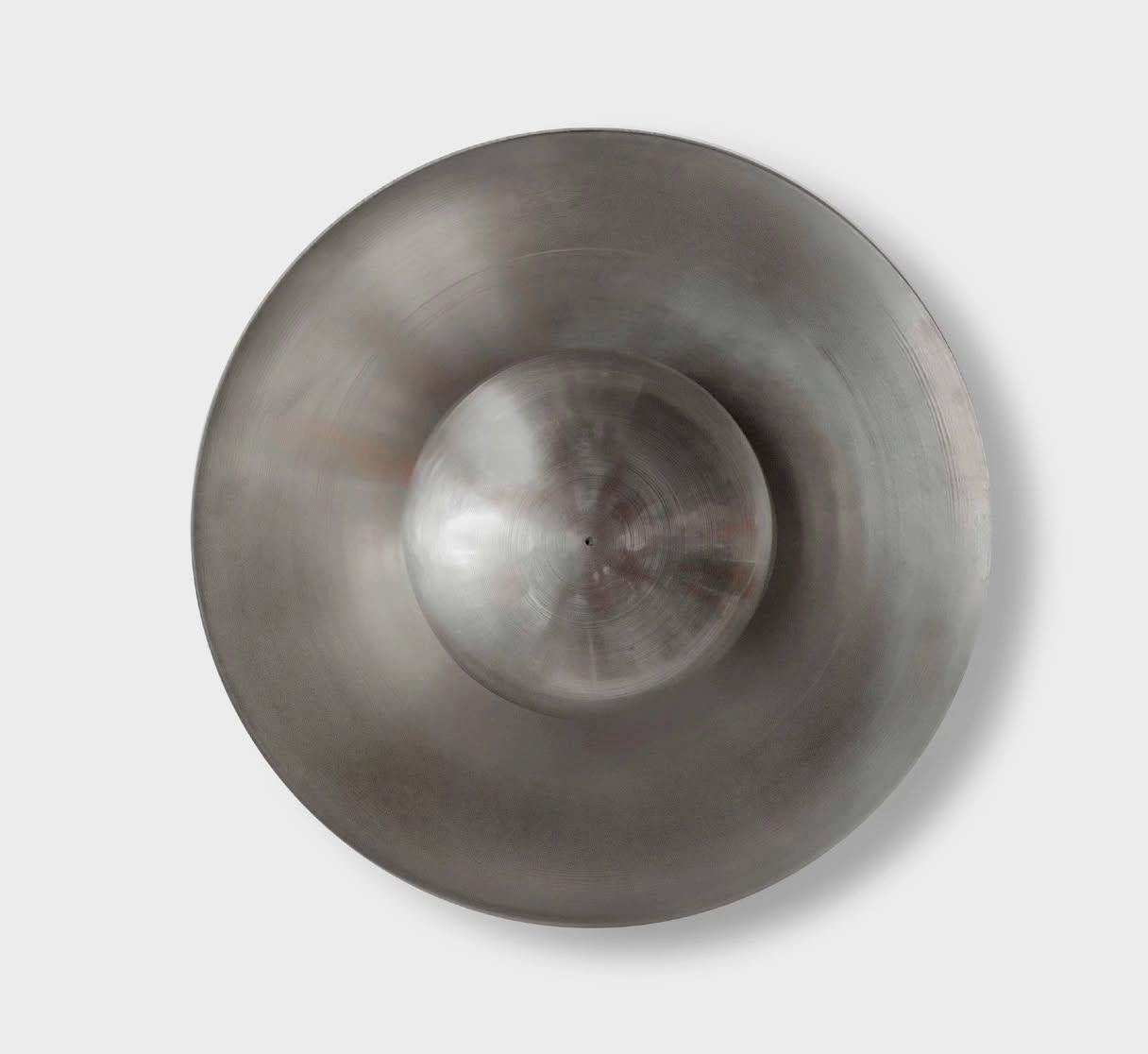 Metal White Metropolis Sculptural Brass and Glass Wall Sconce by Jan Garncarek For Sale