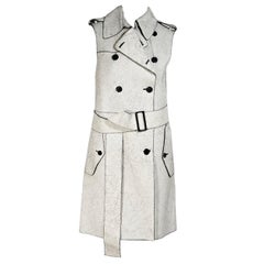 White Michael Kors Lambskin Trench Dress