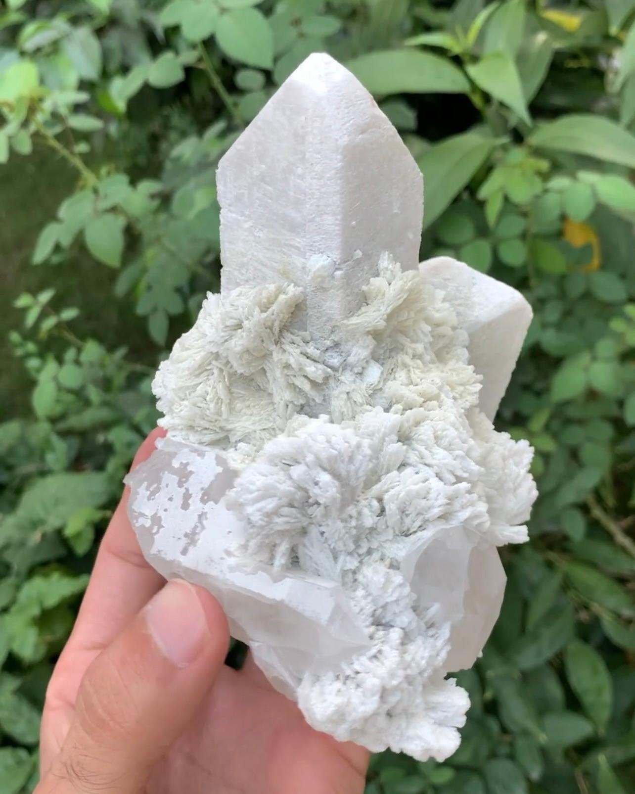 Modern White Microcline Feldspar On Cleavelandite With Quartz From Pakistan For Sale