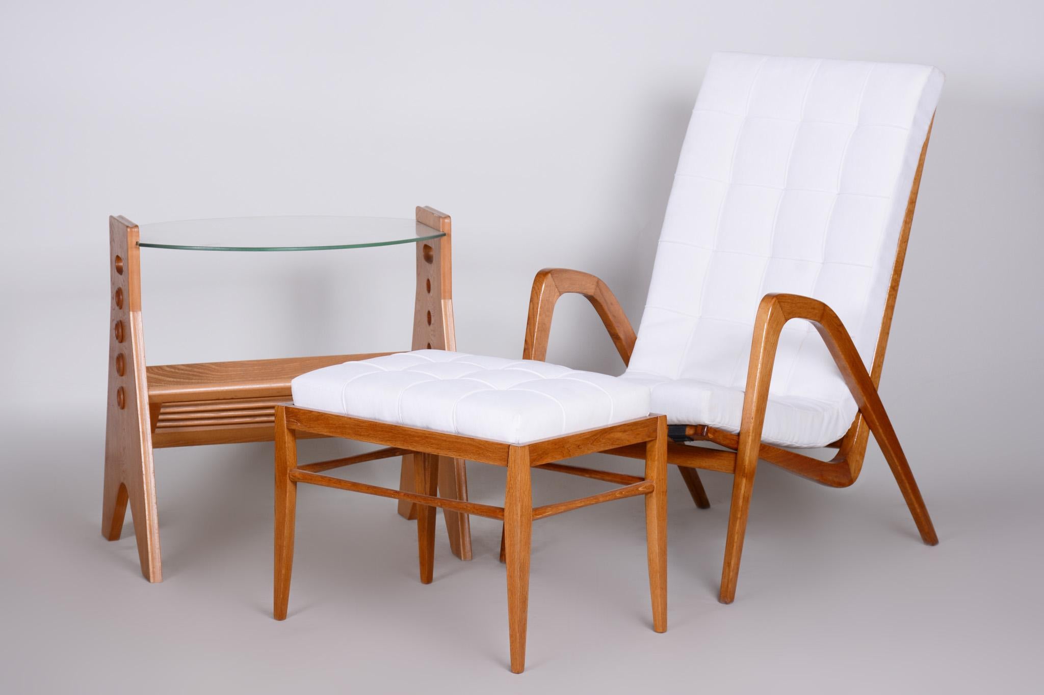 White Mid Century Armchairs Made in Czechia '50s, by Jan Vanek, Fully Restored For Sale 6